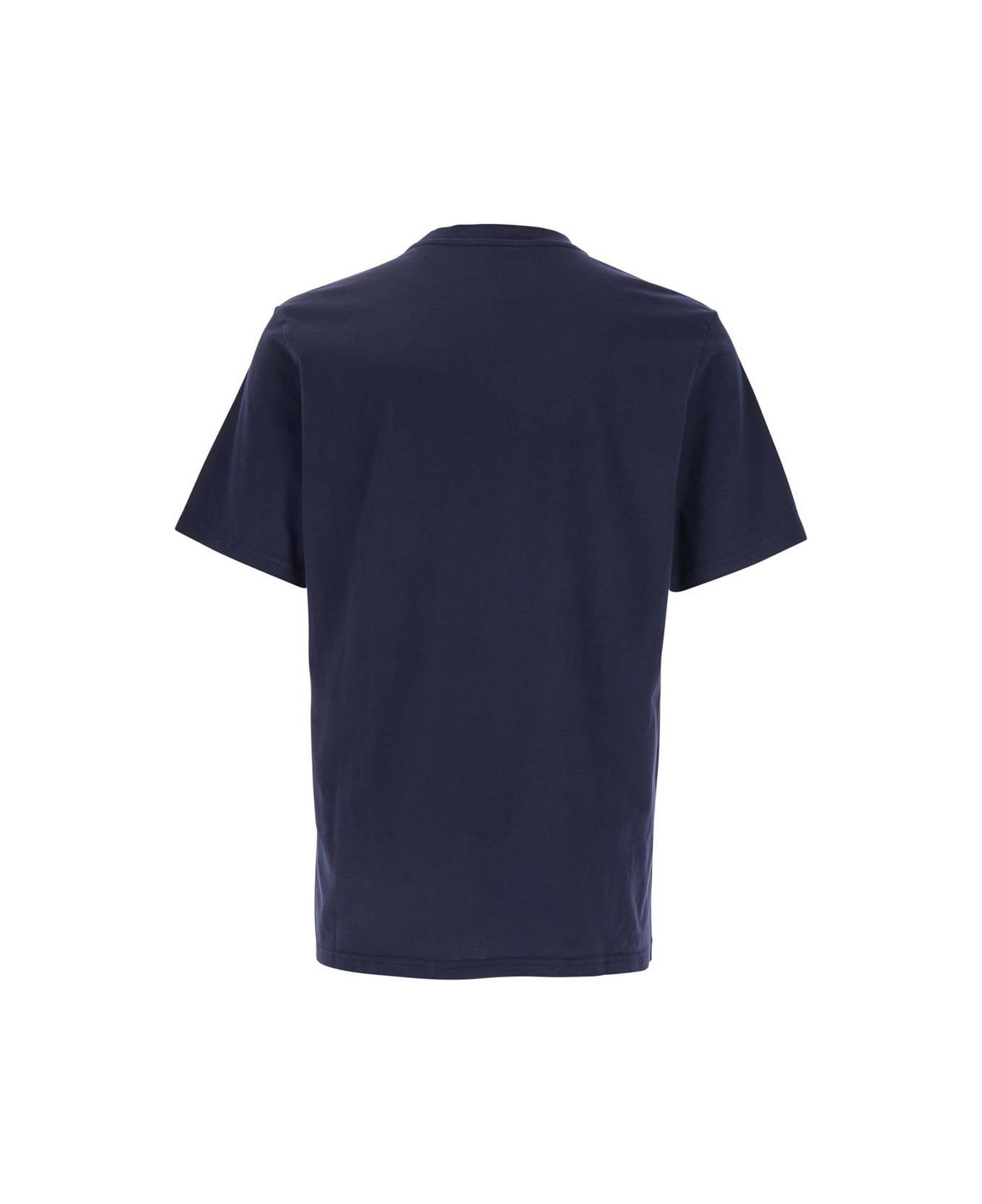 Autry T-shirt With Logo Embroidered On The Front In Cotton - Blu