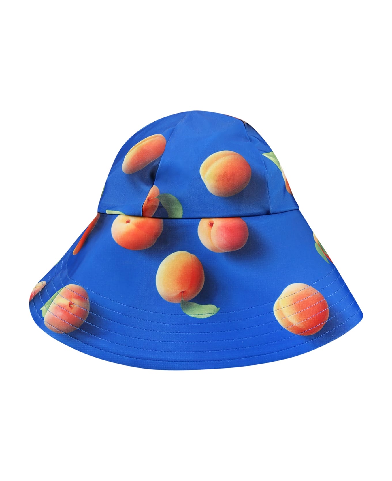 Molo Blue Cloche For Kids With Apricot Print - Blue アクセサリー＆ギフト