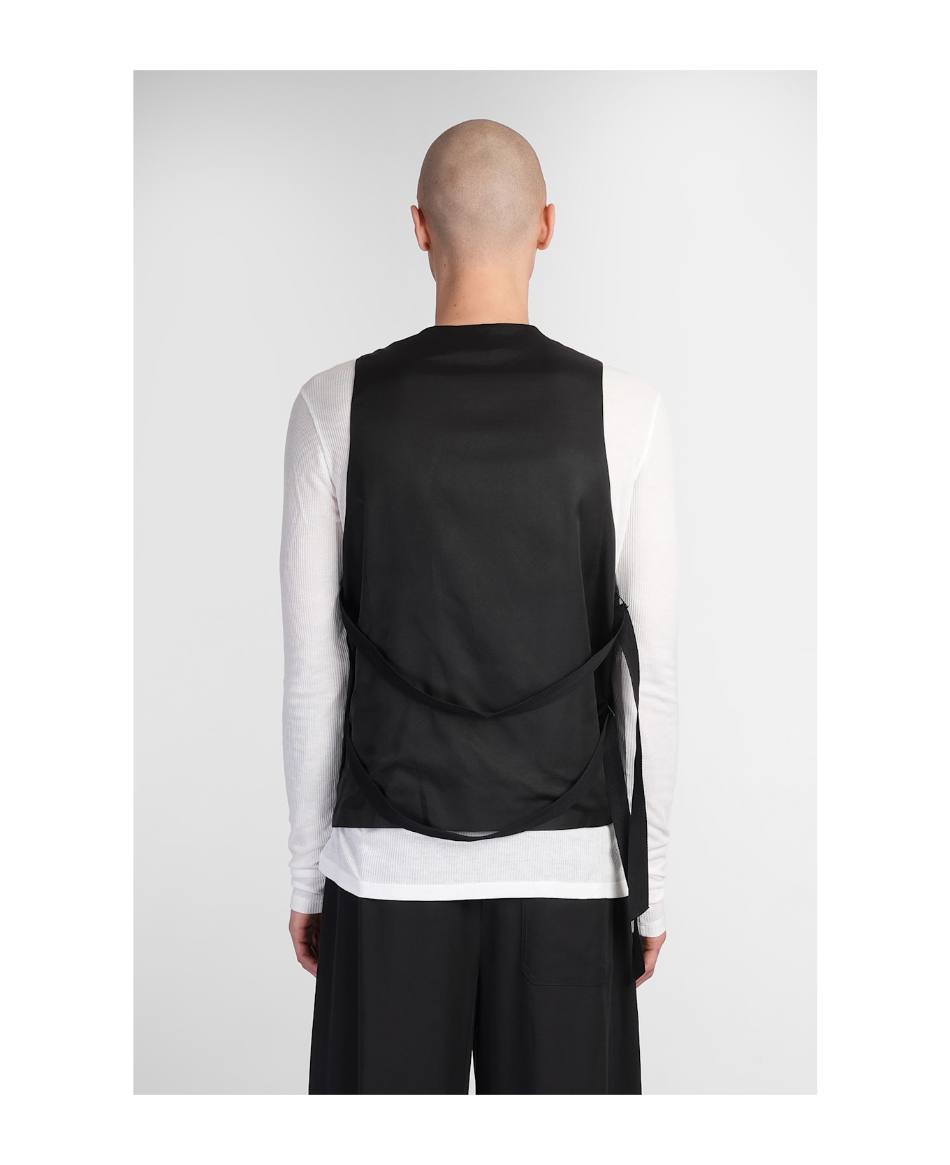 Ann Demeulemeester Juikko Vest In Black Viscose - black