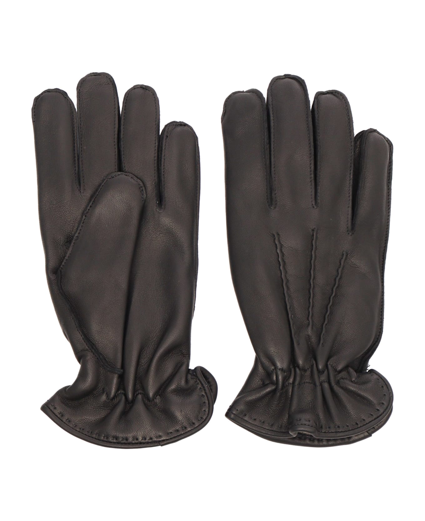 Orciani Leather Gloves - BLACK