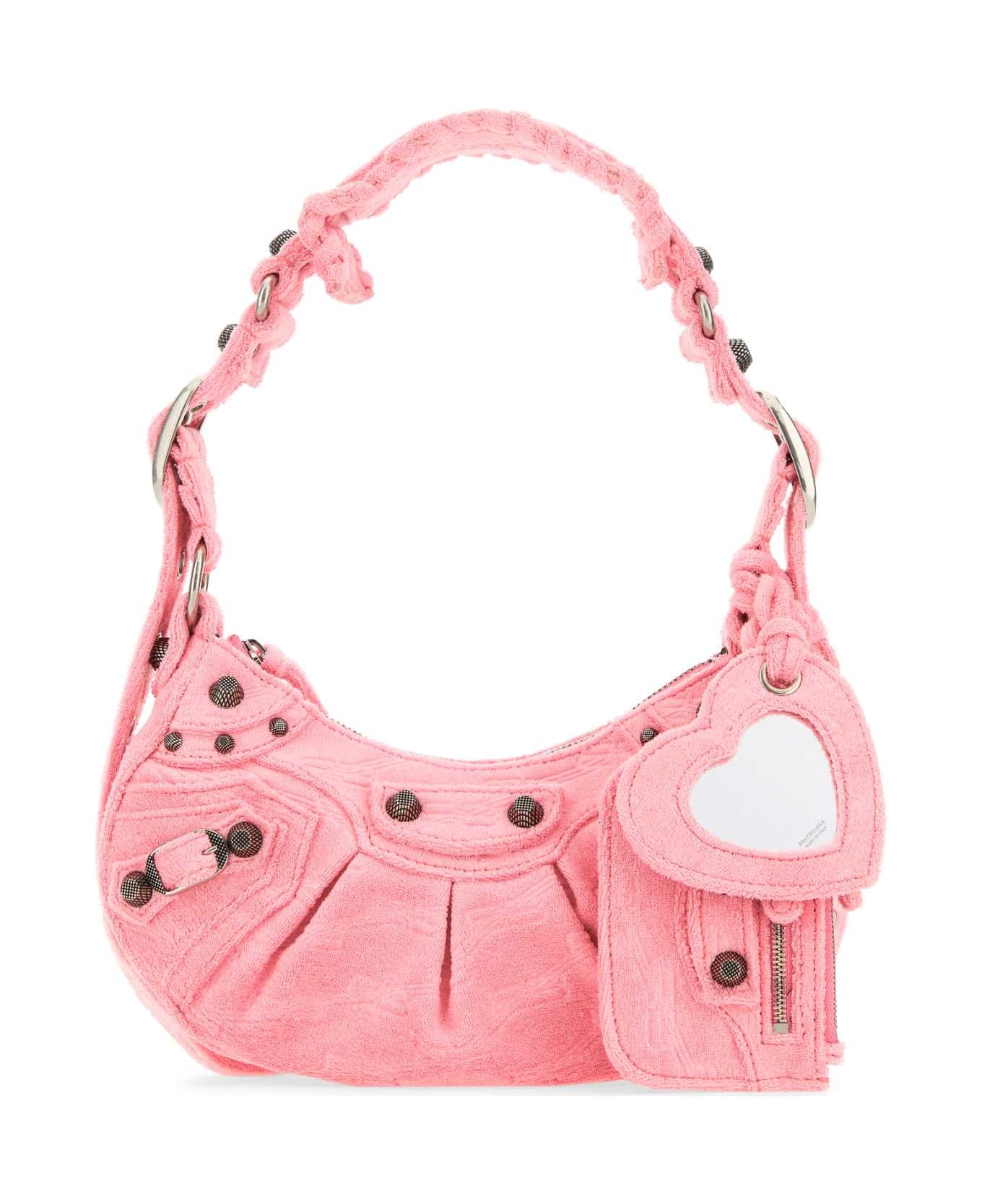 Balenciaga Pink Terry Fabric Le Cagole Xs Shoulder Bag - 5812