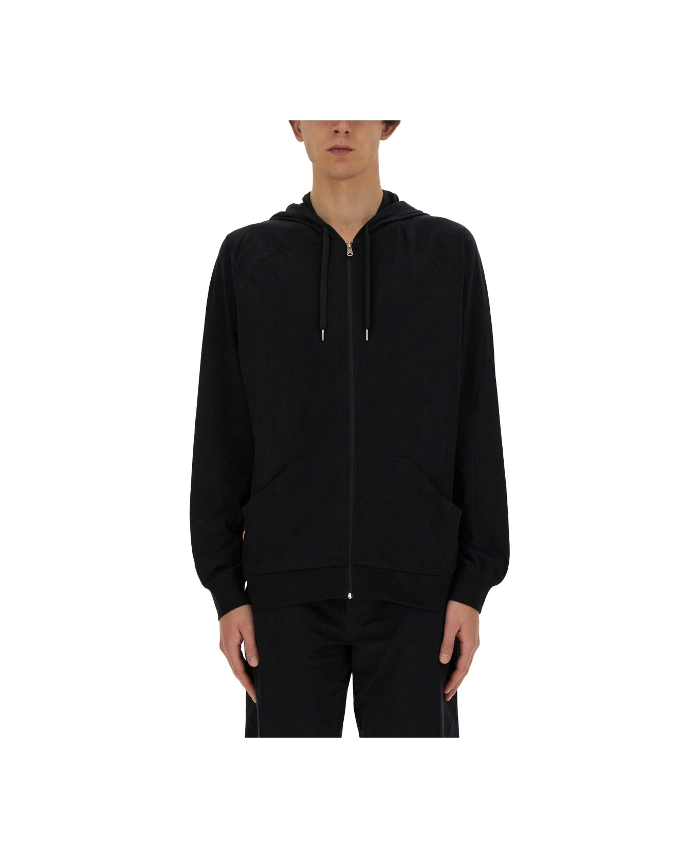 Paul Smith Hoodie With Logo Patch - BLACK フリース