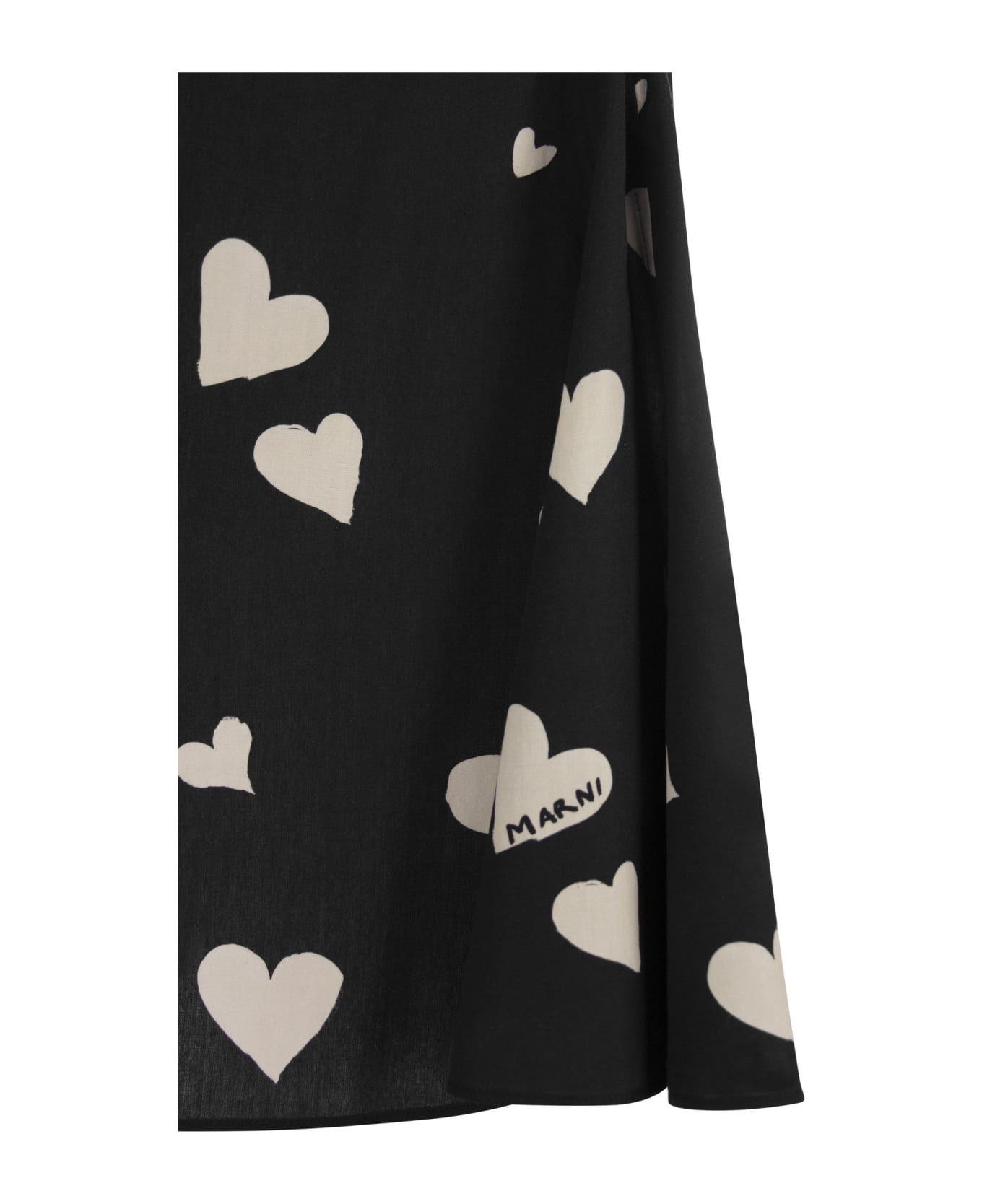 Marni Skirt With Heart Motif - Black