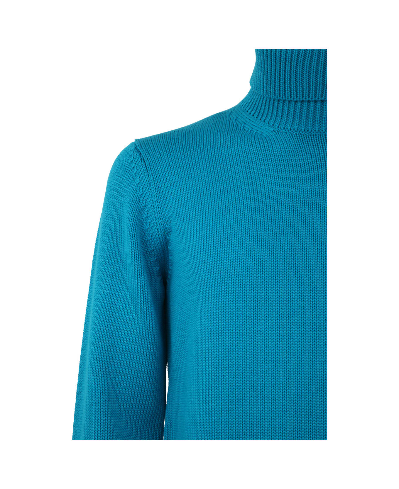 Nuur Long Sleeve Turtle Neck Sweater - Turquoise