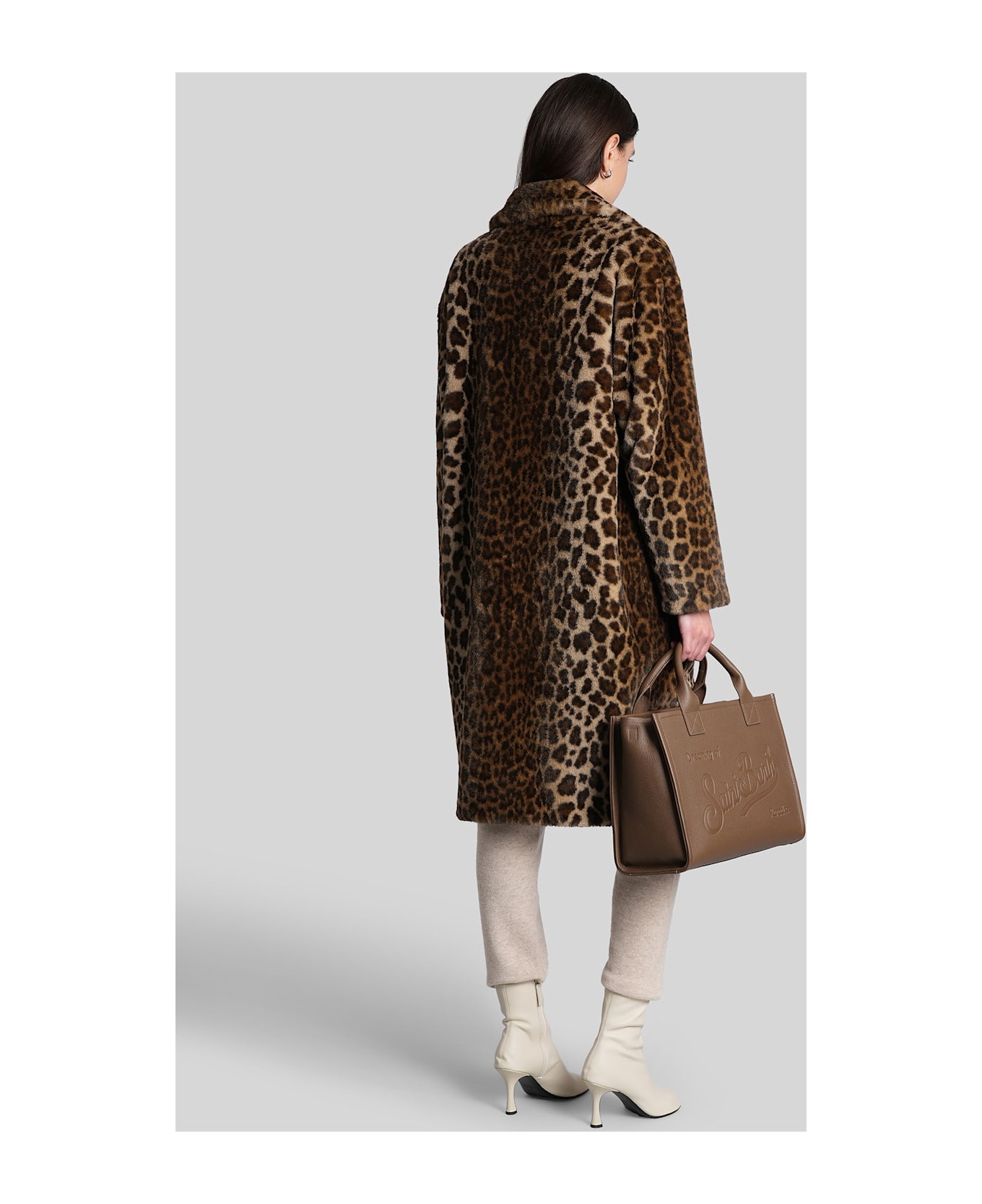 MC2 Saint Barth Rouge Fur Coat In Animalier Polyester - Animalier コート