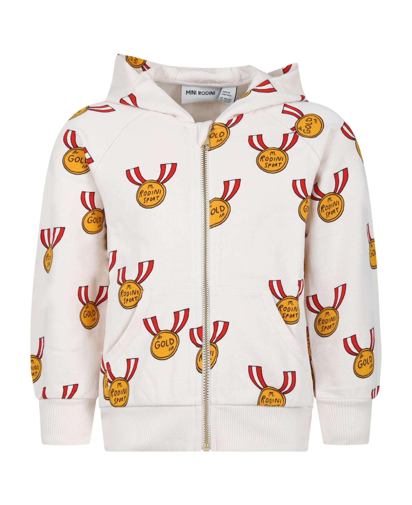 Mini Rodini Ivory Sweatshirt For Kids With Medals - Ivory