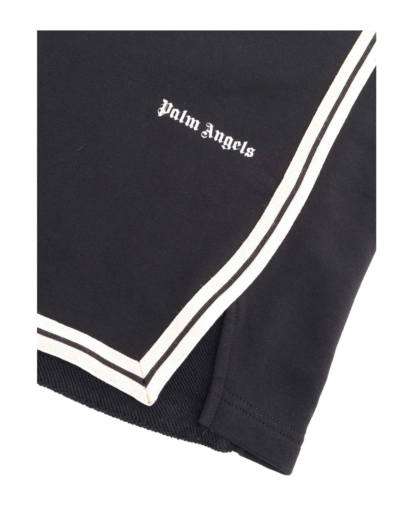 Palm Angels Black And White Shorts - BLACK ボトムス