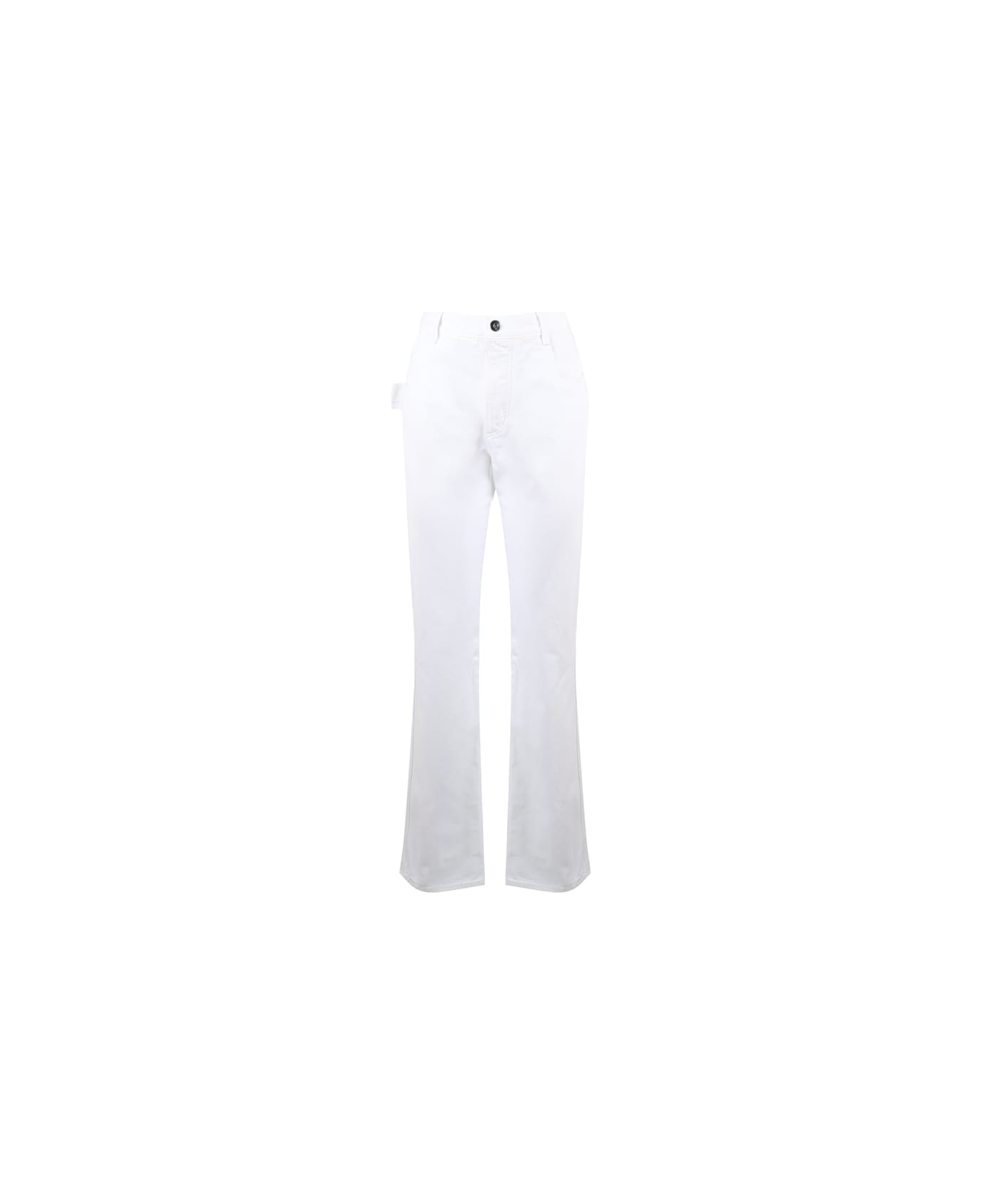 Bottega Veneta Flared Jeans In Soft Denim - White