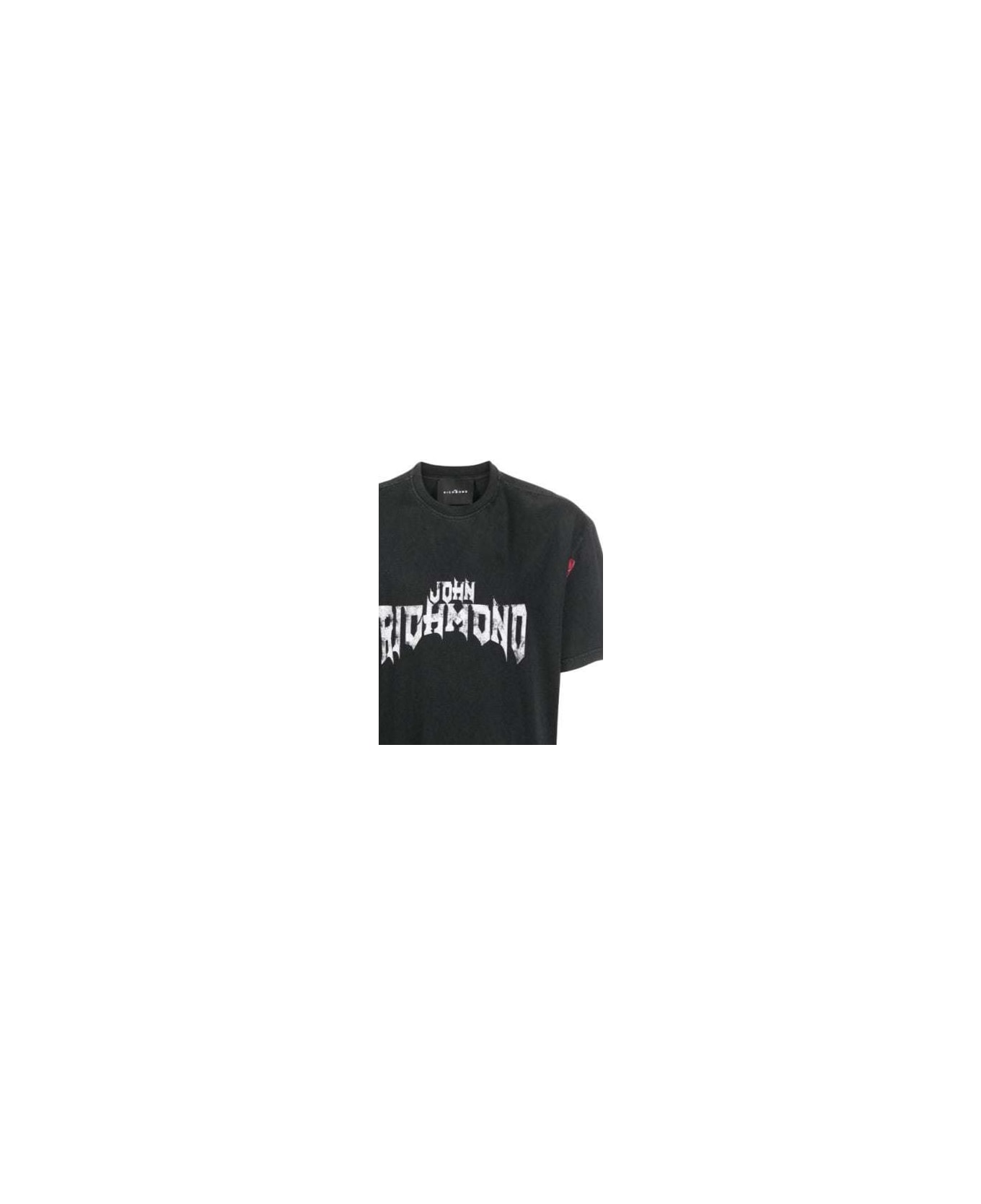 John Richmond T-shirt With Short Sleeve Logo - Grigio シャツ