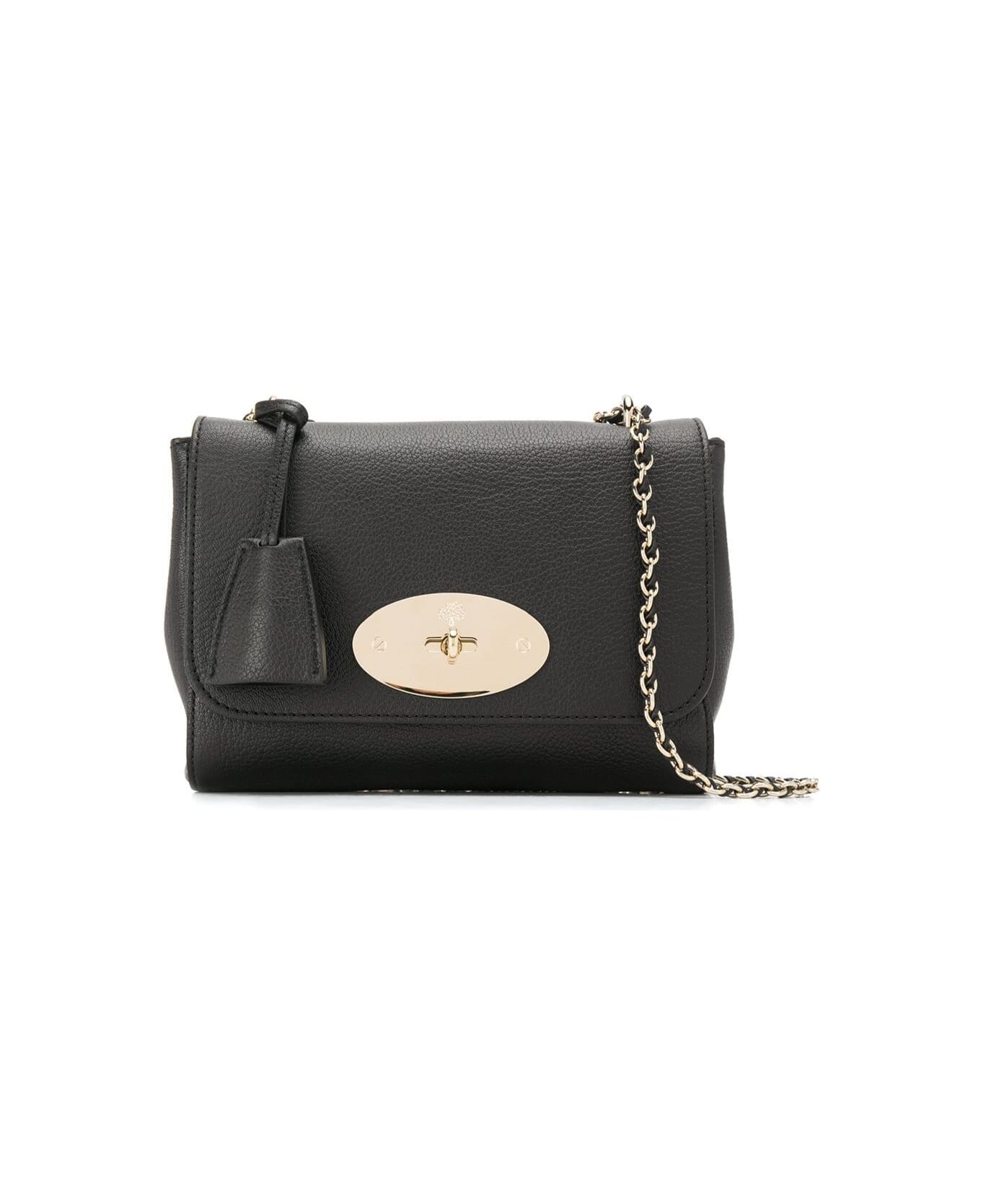 Mulberry 'lilly' Black Shoulder Bag With Twist Lock Closure In Leather Woman - Black