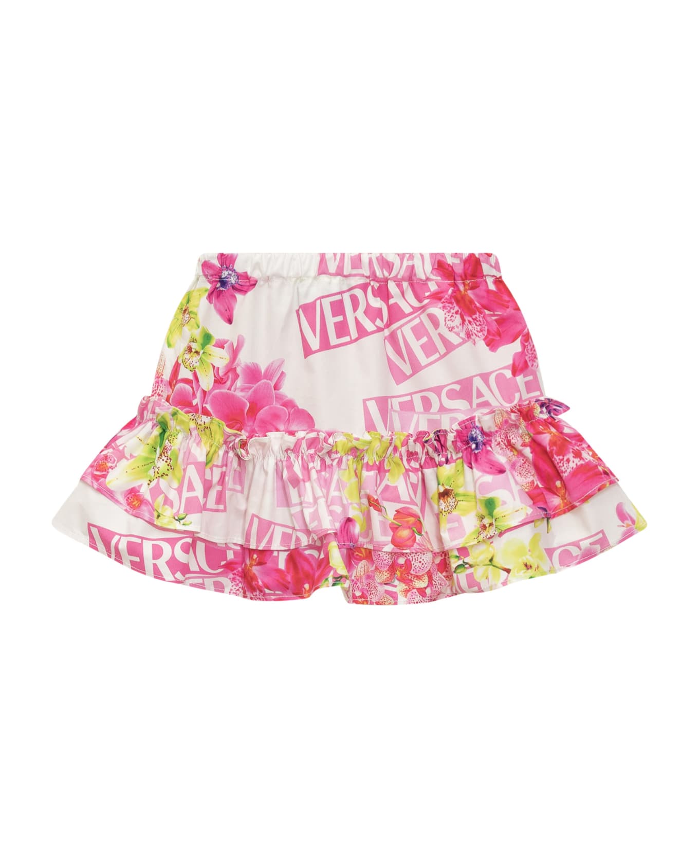 Versace Skirt With Print - BIANCO ROSA