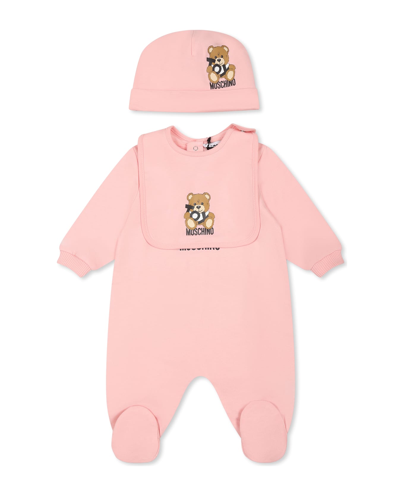 Moschino Pink Set For Baby Girl With Teddy Bear - Pink