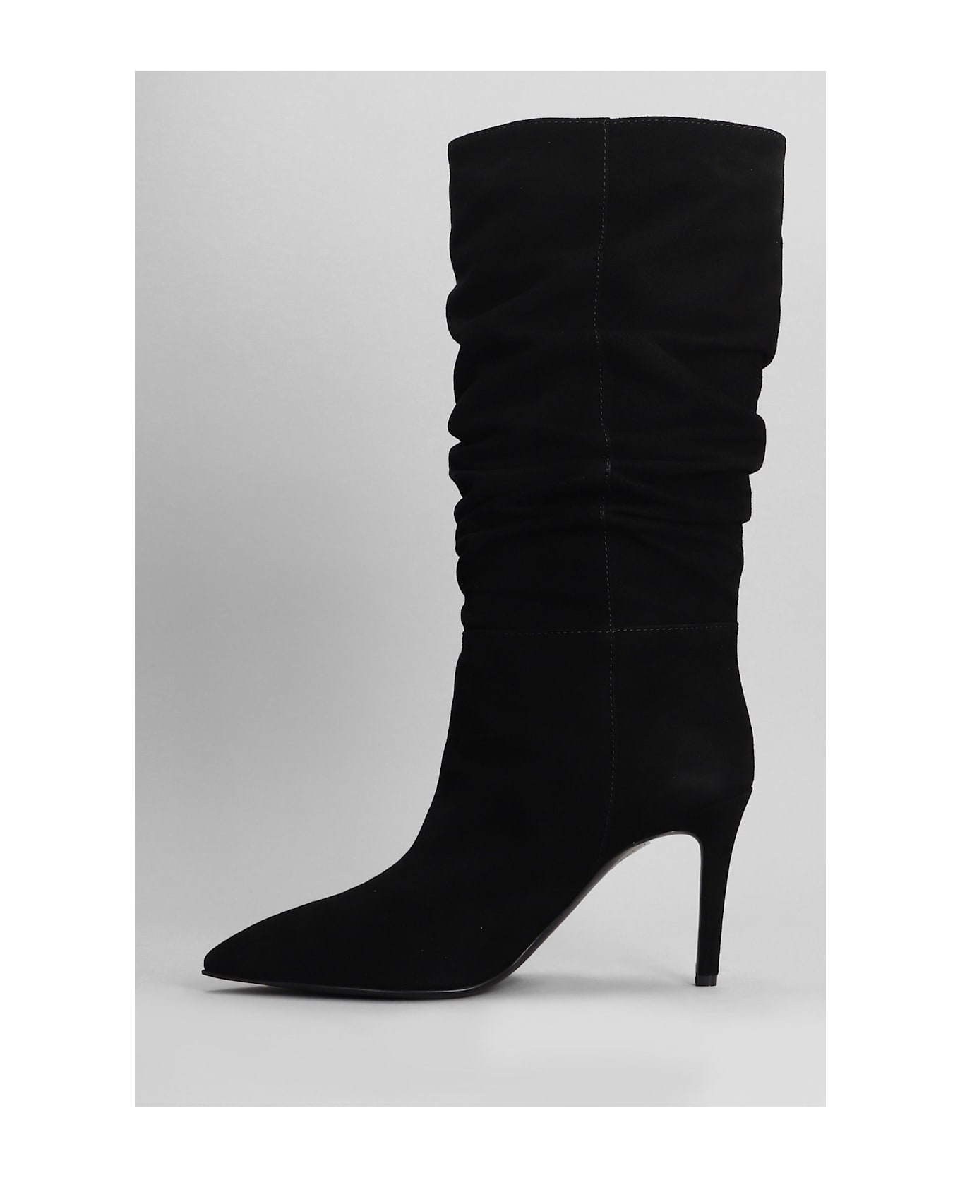 Via Roma 15 High Heels Boots In Black Suede - black