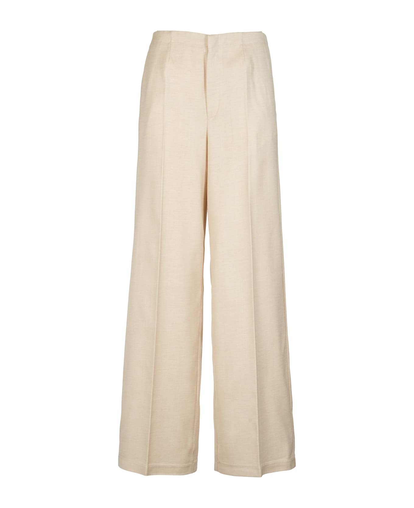 Forte_Forte Straight Concealed Trousers - dune