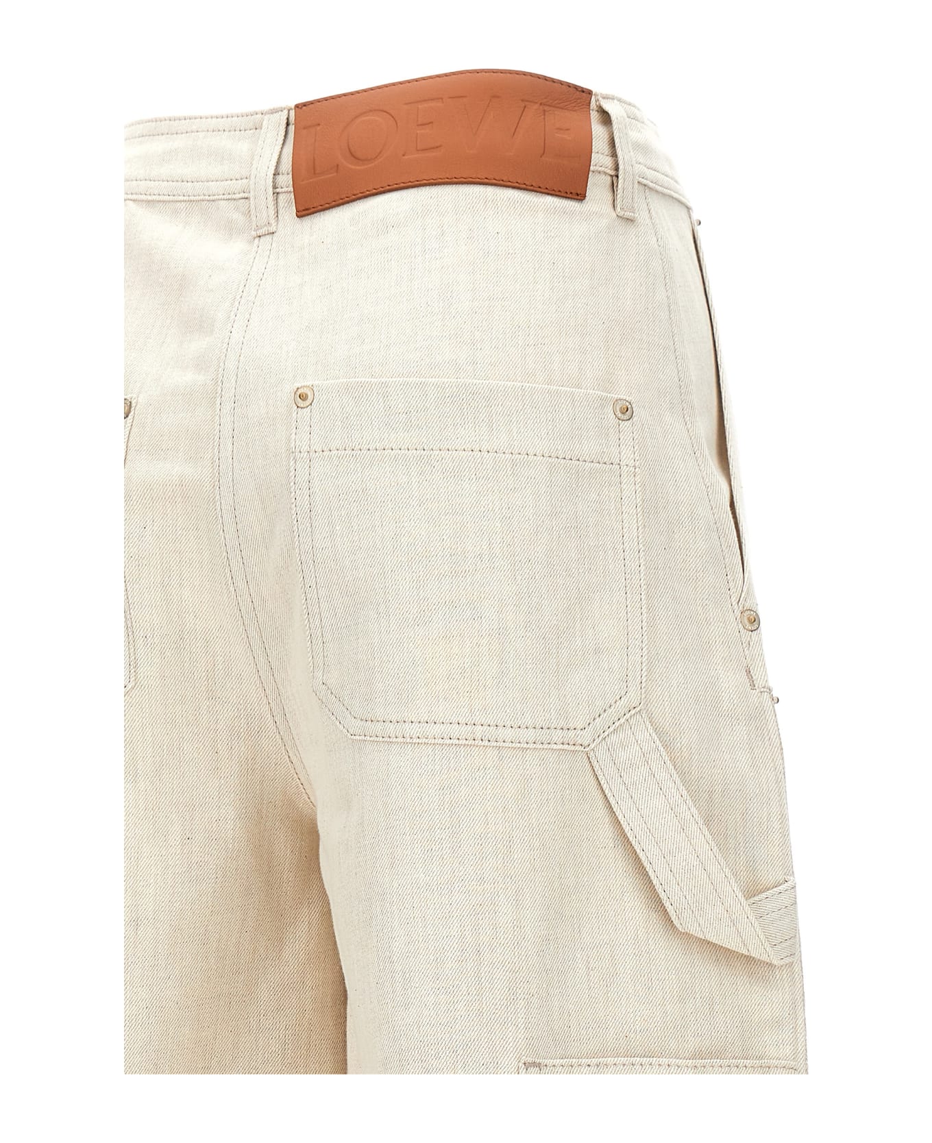 Loewe Cropped Workwear Trousers - Beige