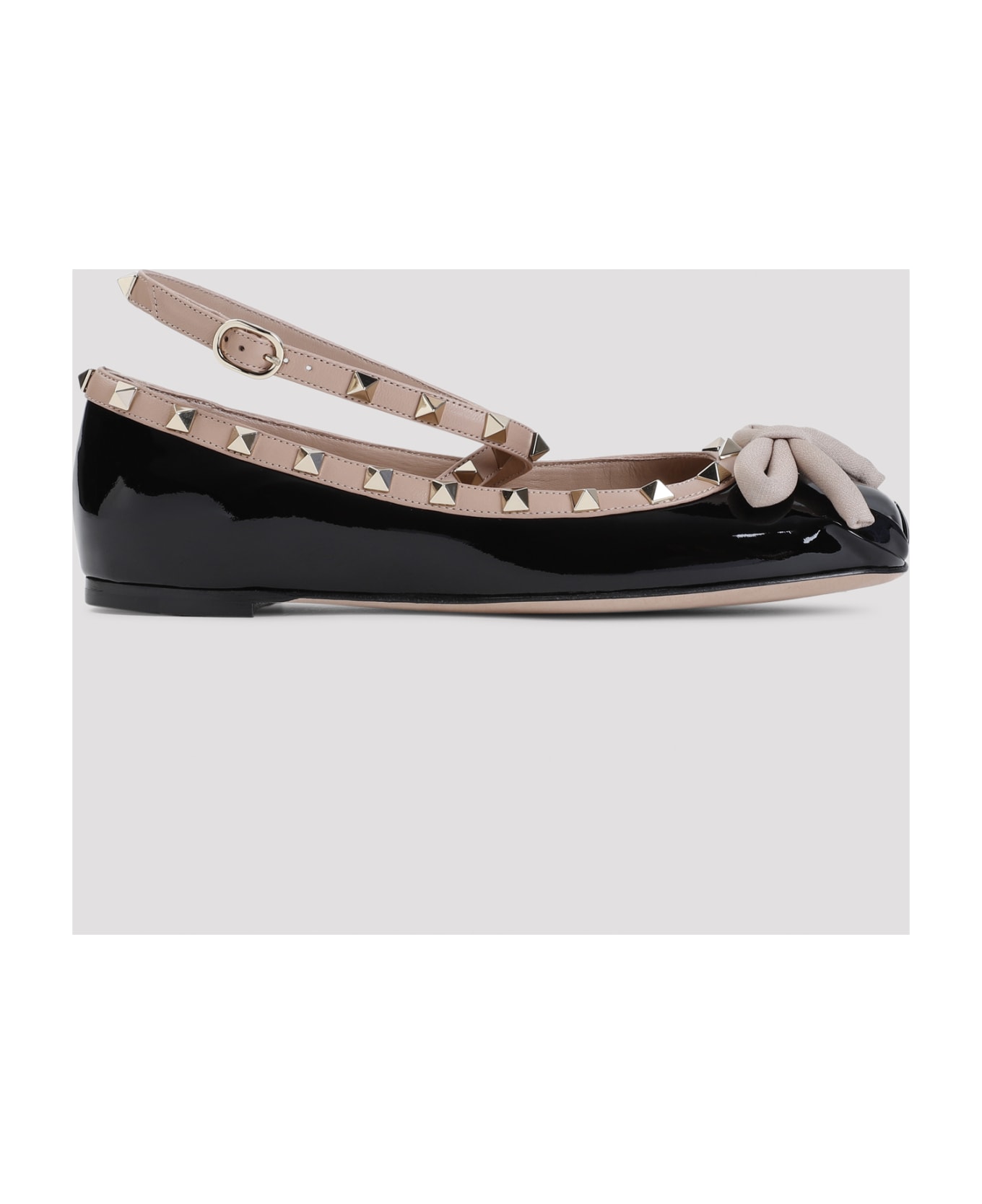 Valentino Garavani Rockstud Ballerinas - Nero Rose Cannelle