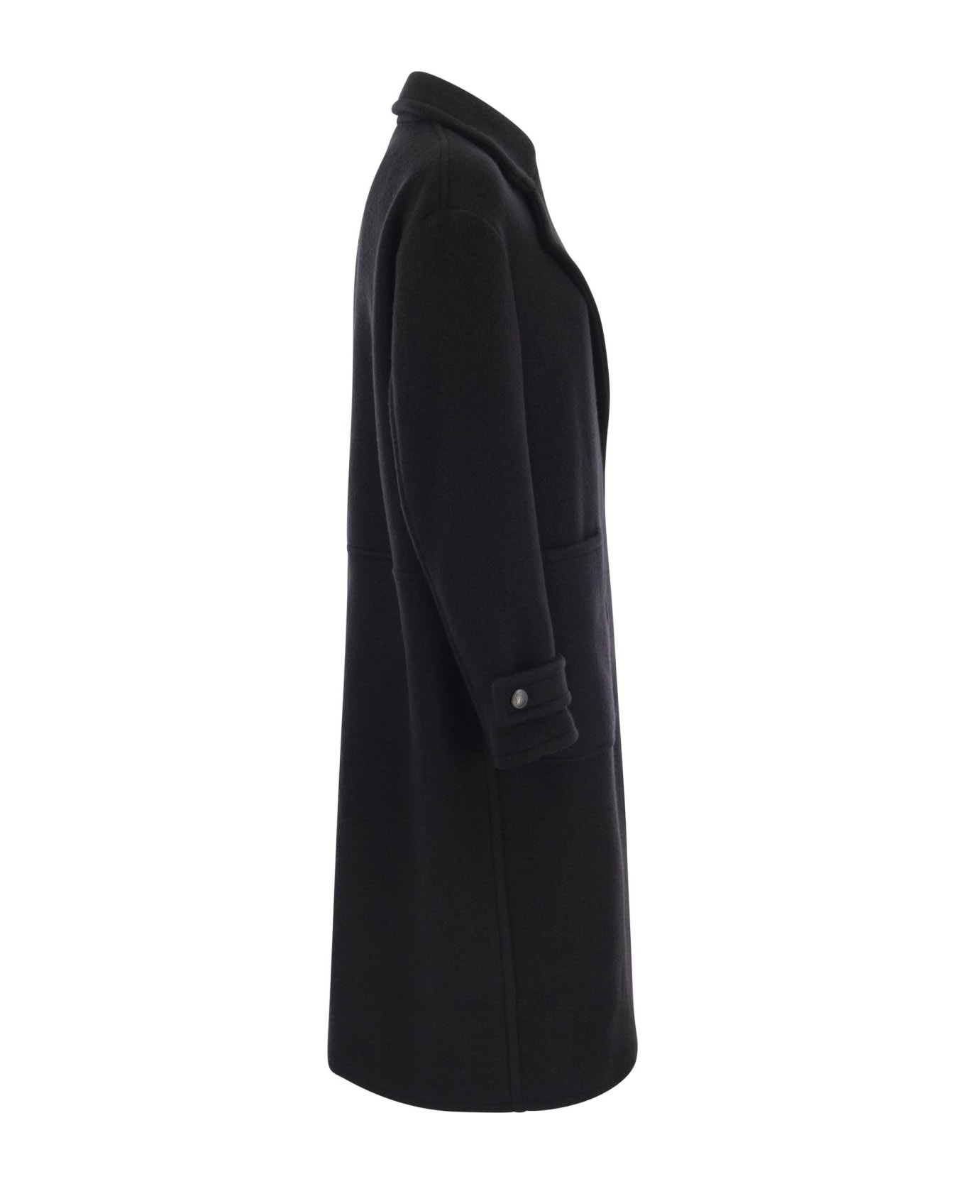 Fay Wool Coat With Hook - Black