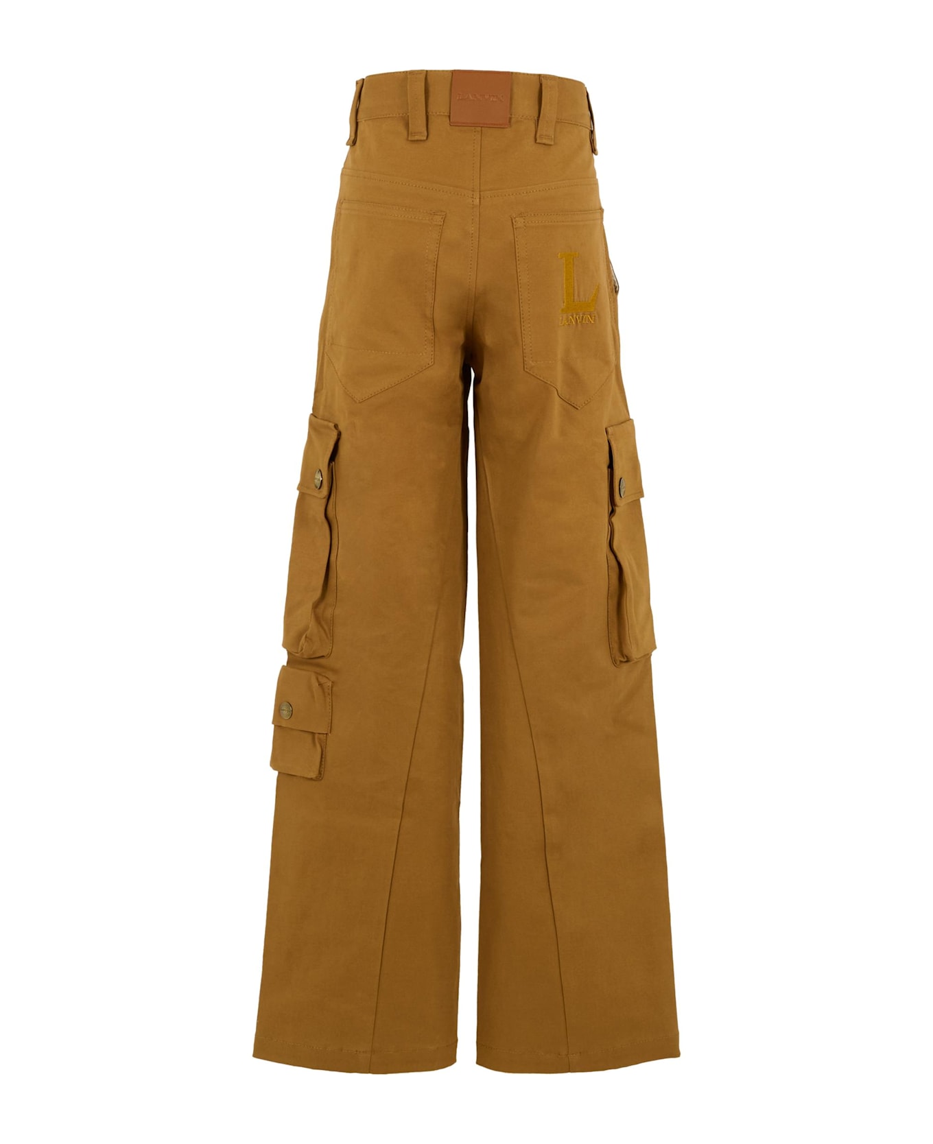 Lanvin Brown Trousers For Boy With Logo - Brown