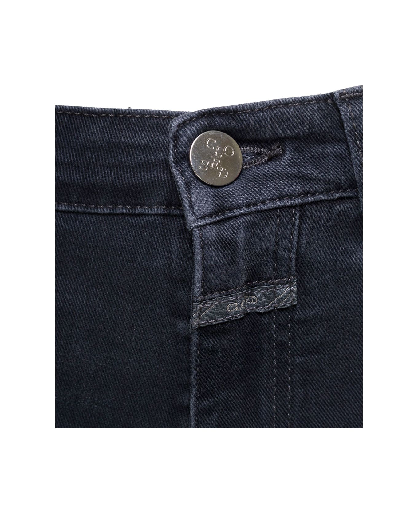 Closed 'rowling' Black Flared Jeans With Logo Patch In Stretch Cotton Denim Woman - Grey