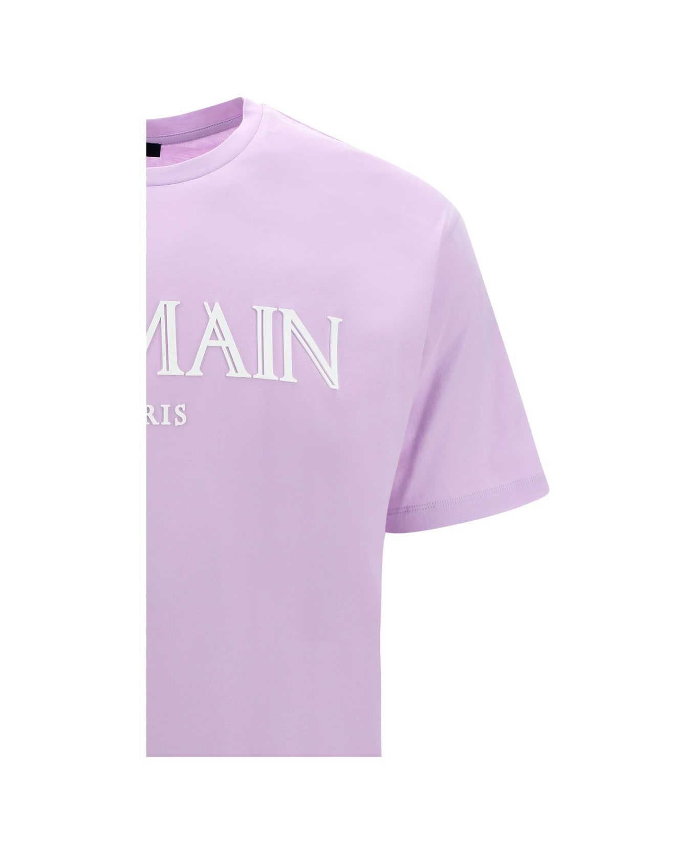 Balmain Rubber Roman T-shirt - Lilas Clair/blanc