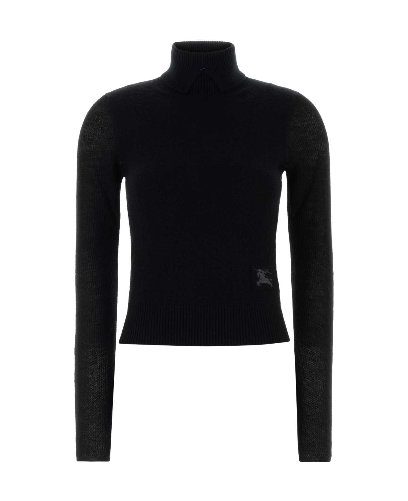 Burberry Black Wool Blend Sweater - BLACK