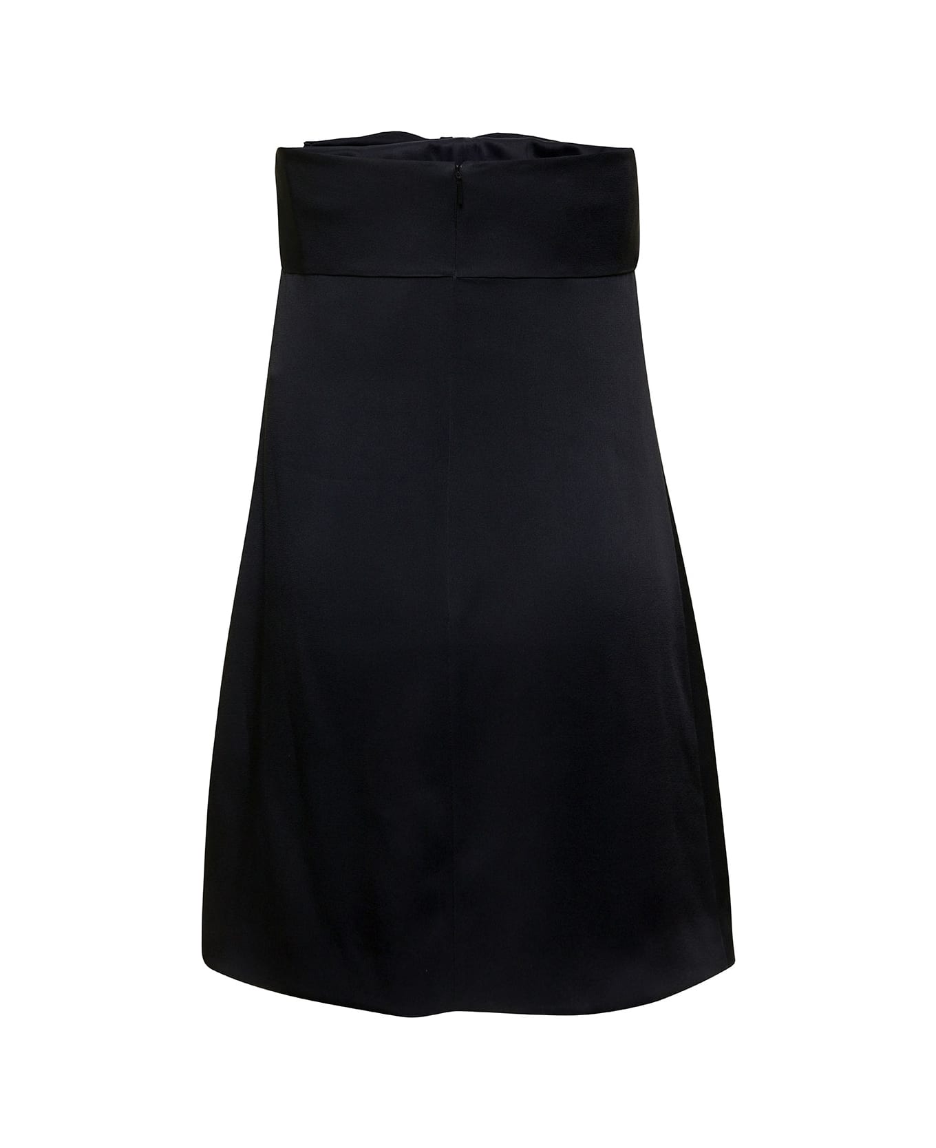 Saint Laurent Black Bowl-detail Strapless Minidress In Viscose Woman - Black ワンピース＆ドレス