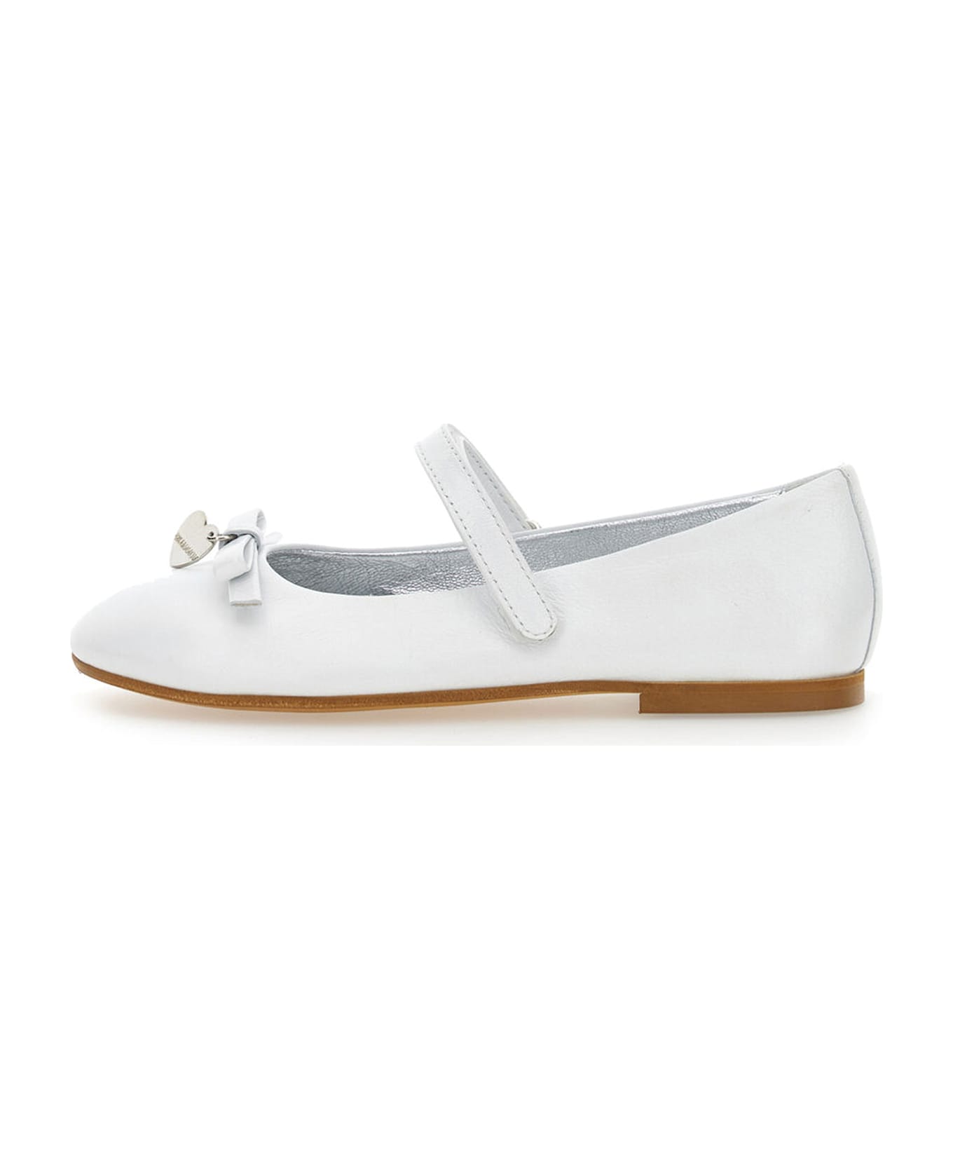 Monnalisa White Ballet Flats For Girl - White