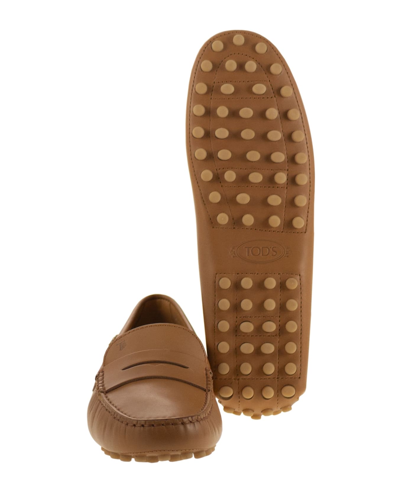 Tod
s Leather Moccasin Rubber Sole - BUFF