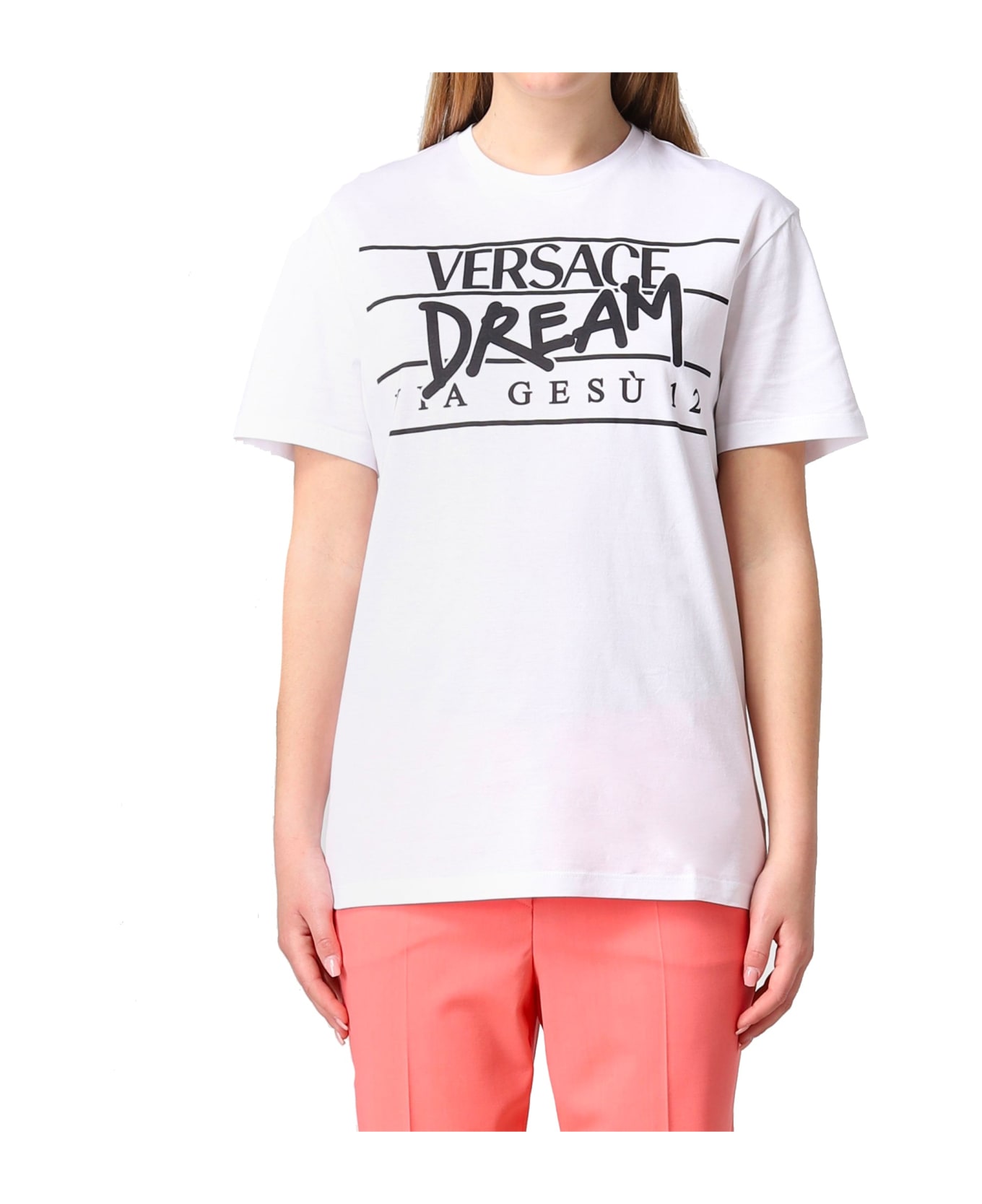 Versace Logo Cotton T-shirt - White Tシャツ