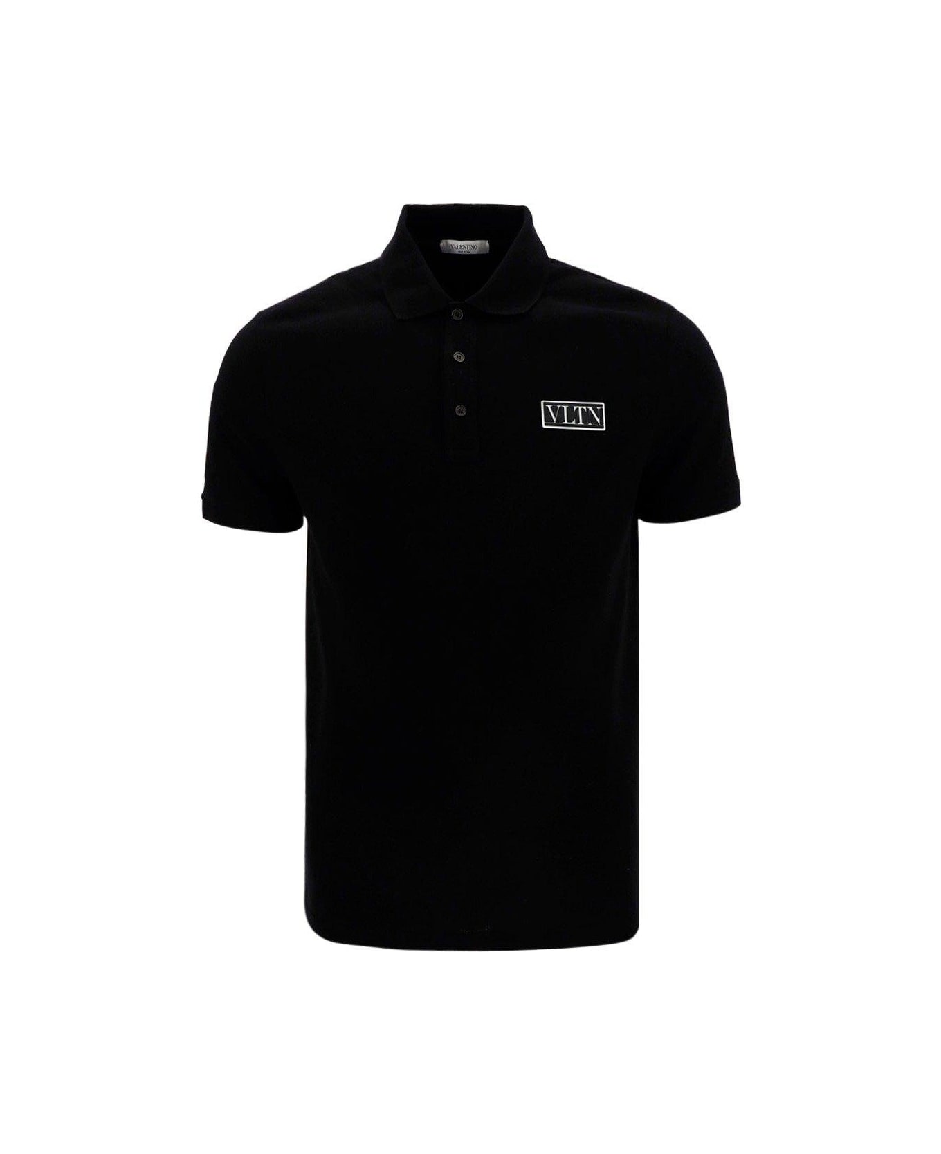 Valentino Vltn Tag Short-sleeved Polo Shirt - Black