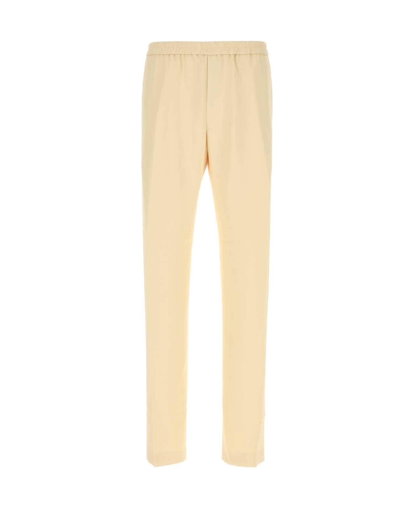 Dries Van Noten Pastel Yellow Jersey Pennams Pant - CREAM