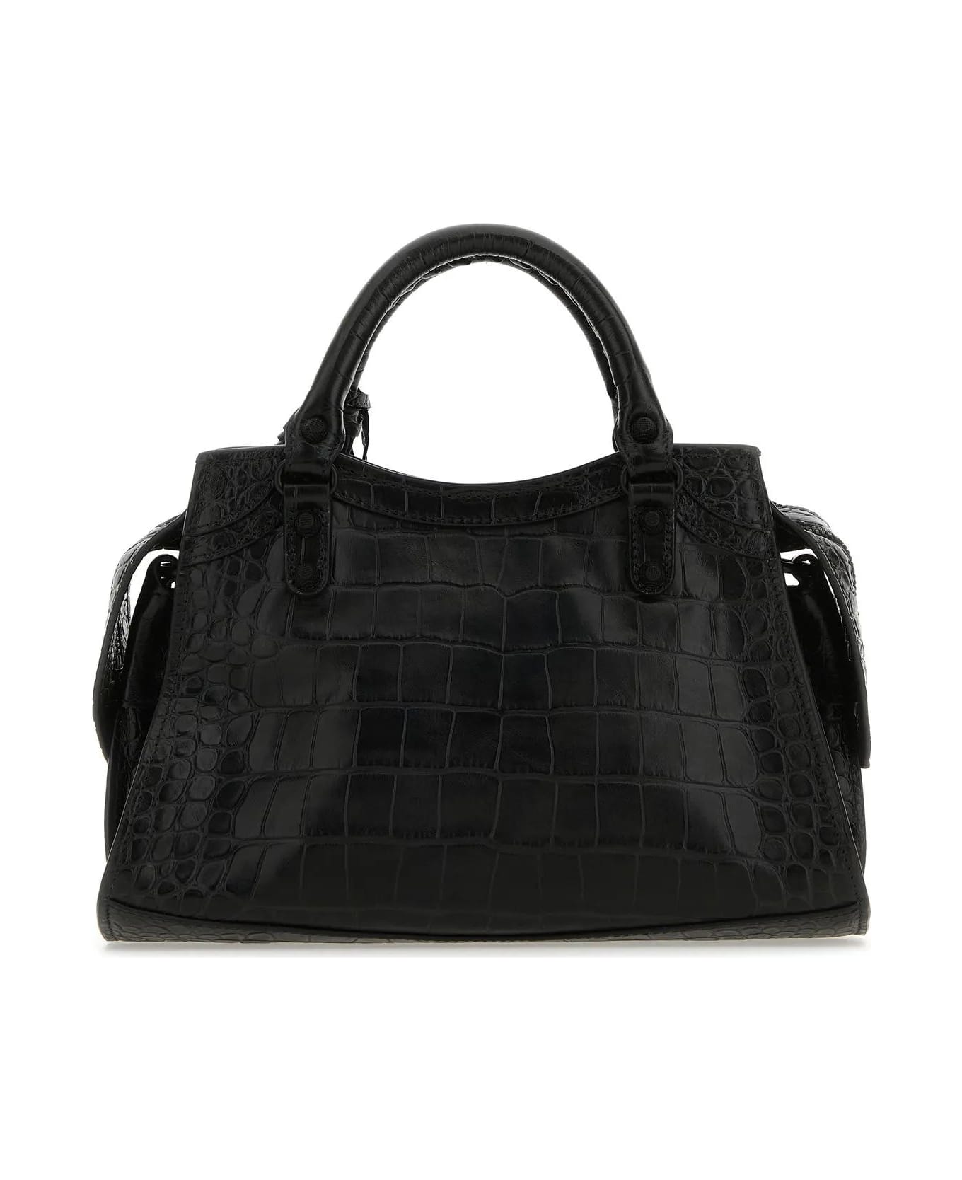 Balenciaga Black Nappa Leather Neo Cagole Xs Handbag - Black