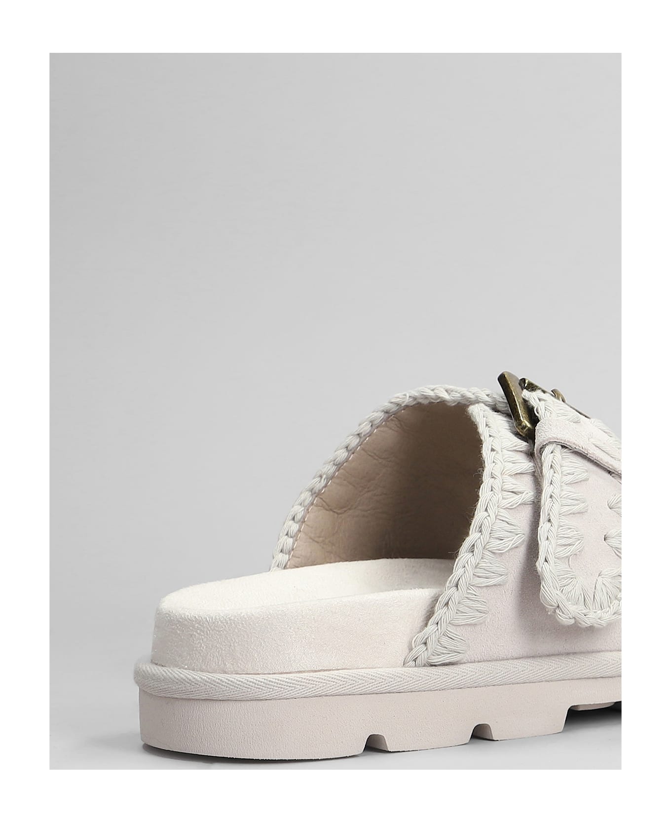 Mou Low Bio Flats In Grey Suede - grey