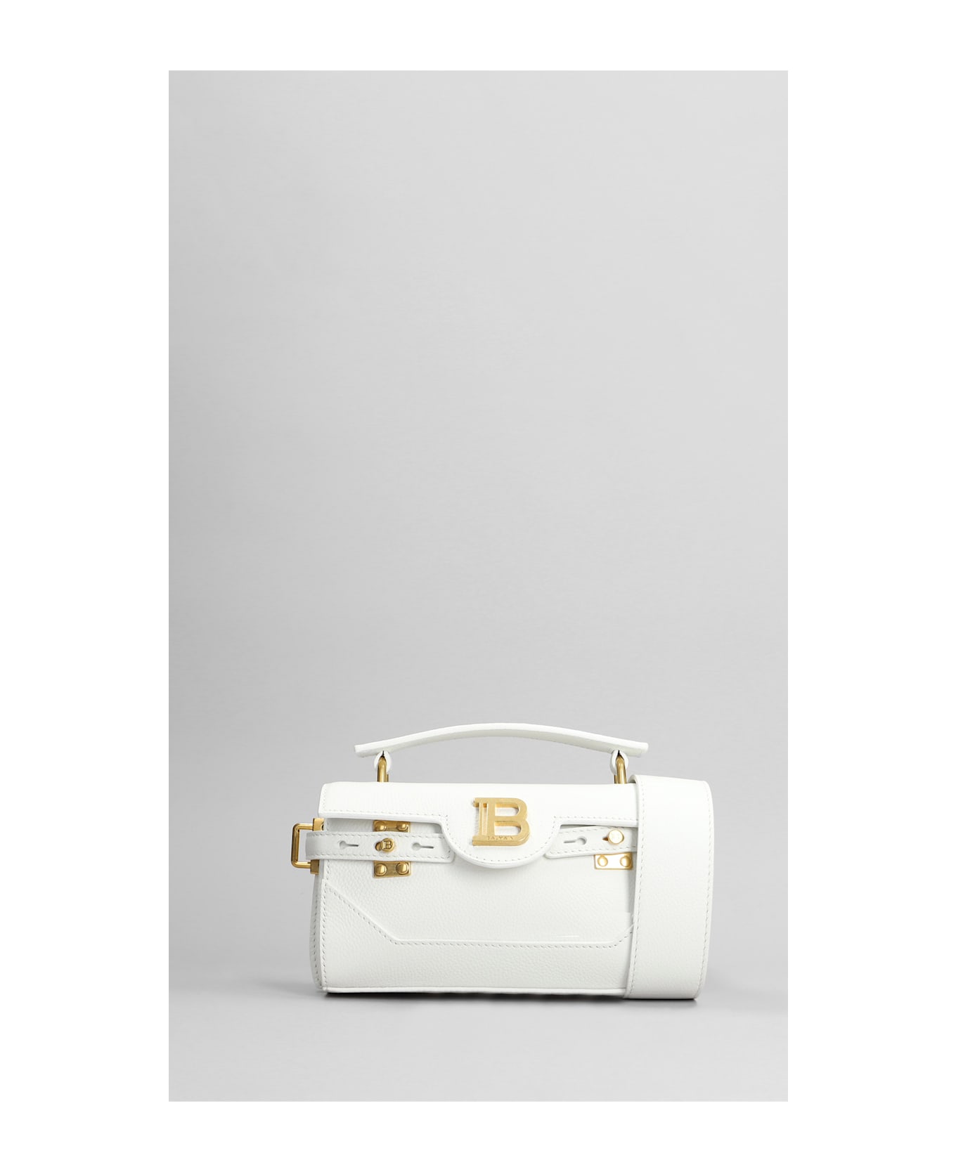 Balmain B Buzz 19 Shoulder Bag In White Leather - white