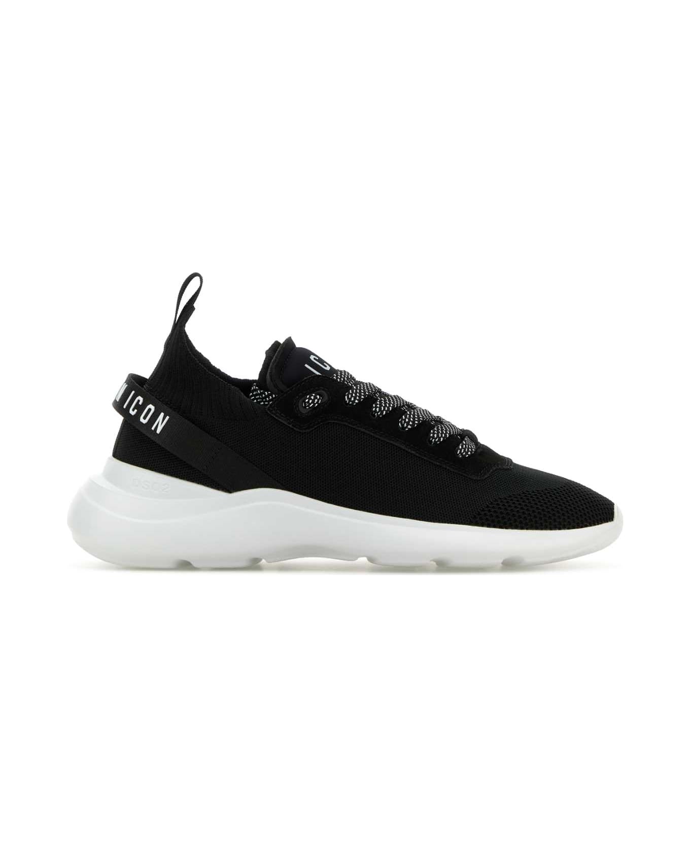 Dsquared2 Black Fabric Icon Fly Sneakers - BLK