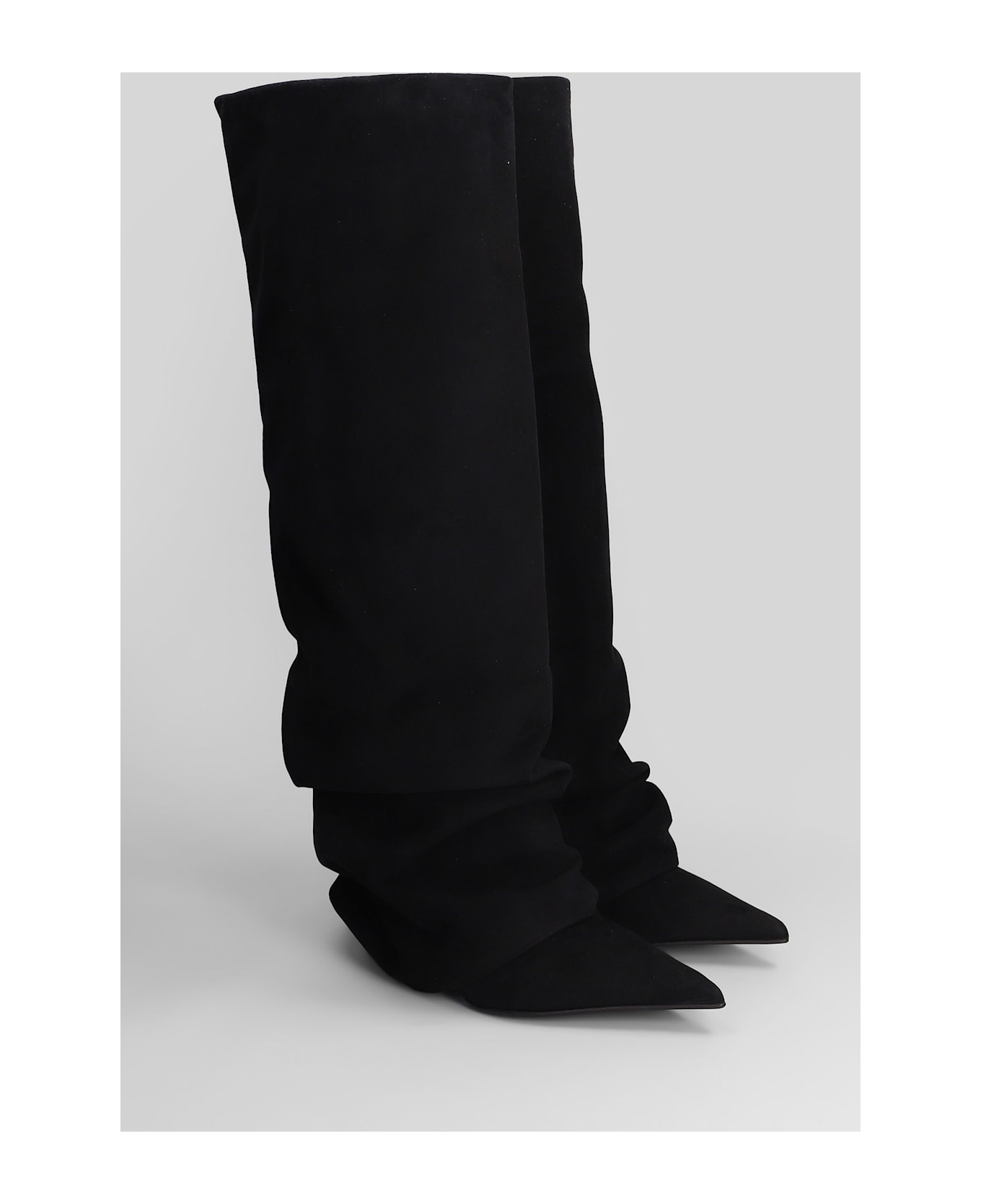 Le Silla Andy High Heels Boots In Black Suede - black