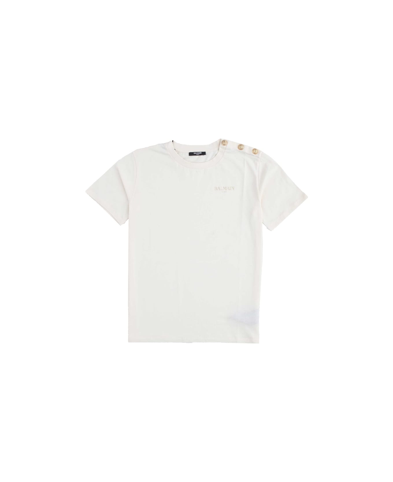 Balmain T-shirt With Logo - BEIGE