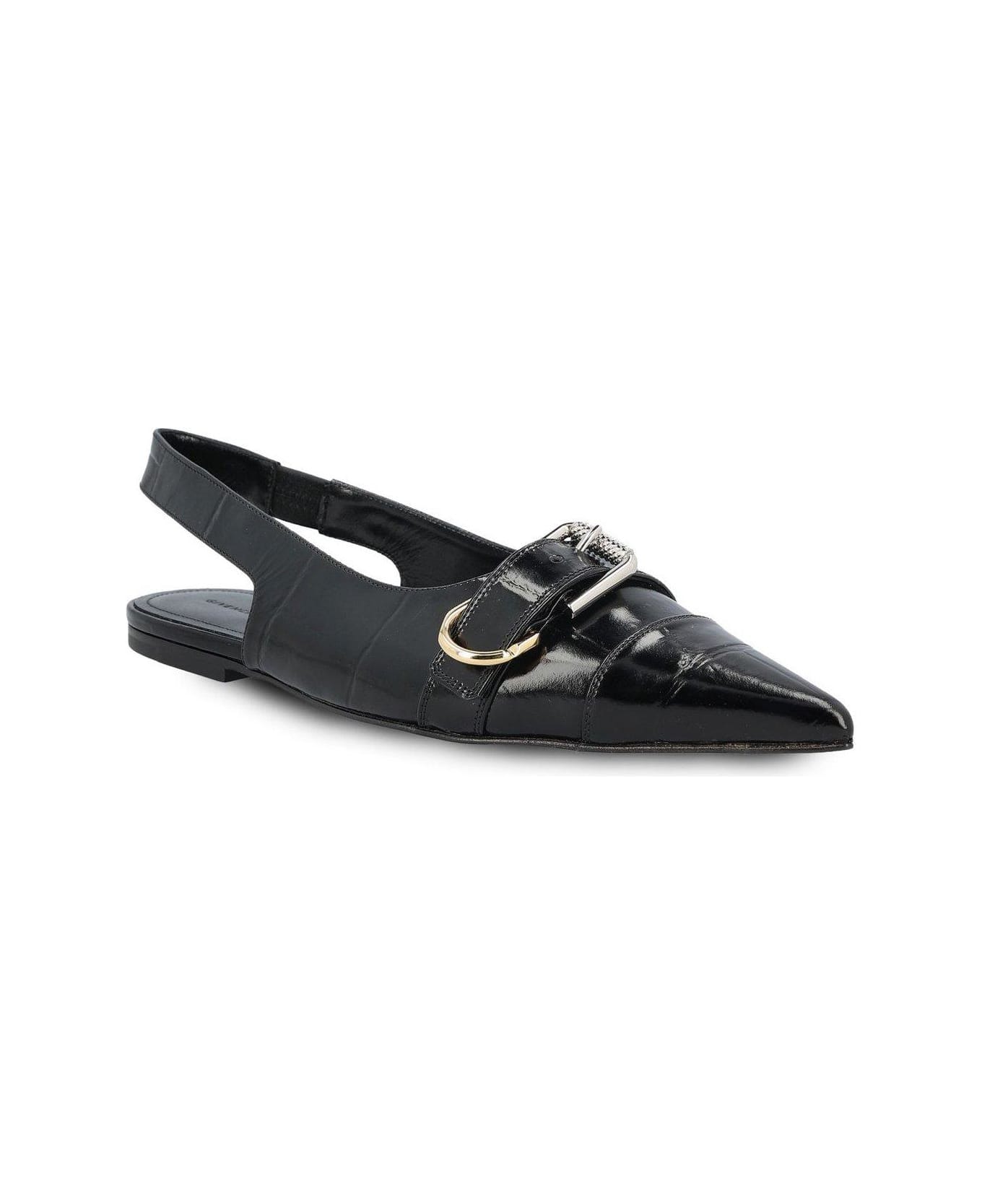 Givenchy Voyou Slingback Flat Shoes - Black