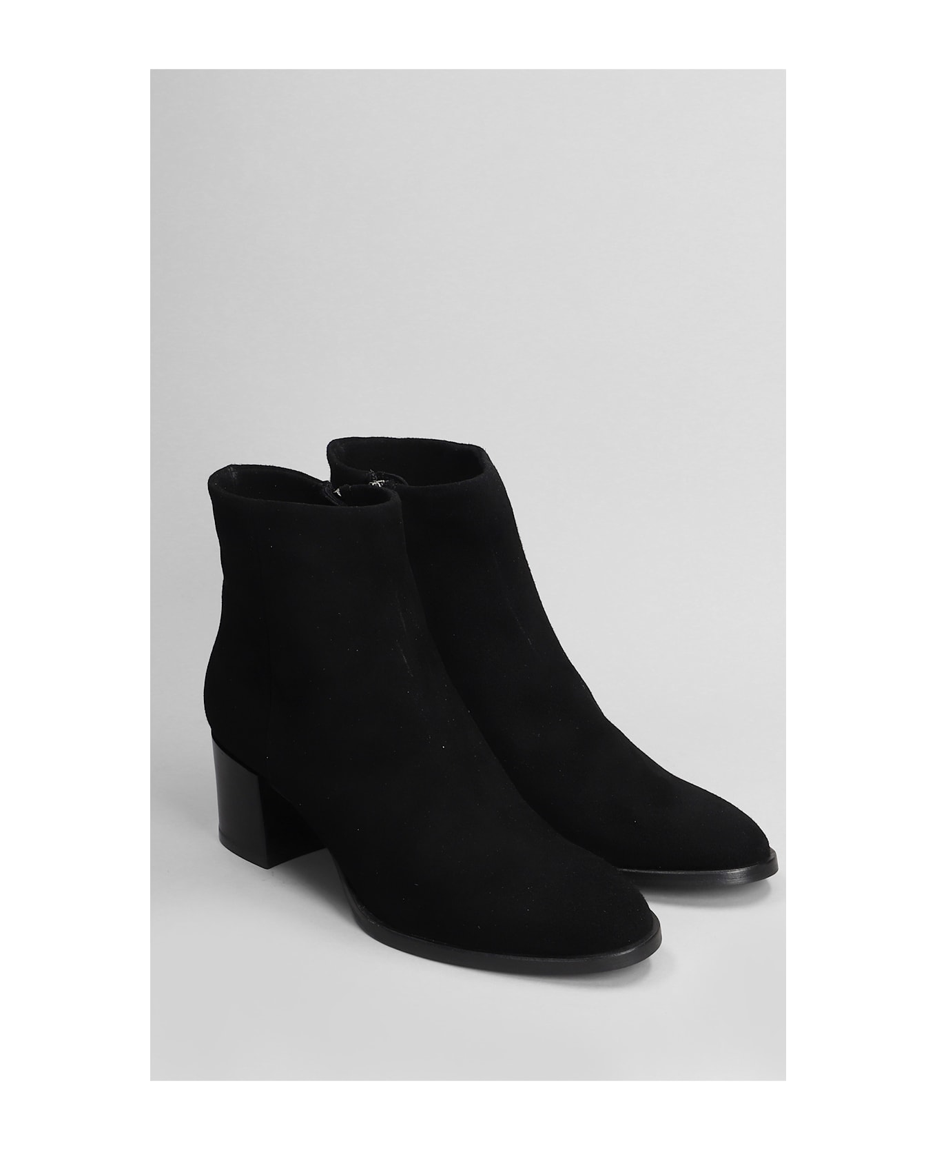 Julie Dee High Heels Ankle Boots In Black Suede - black