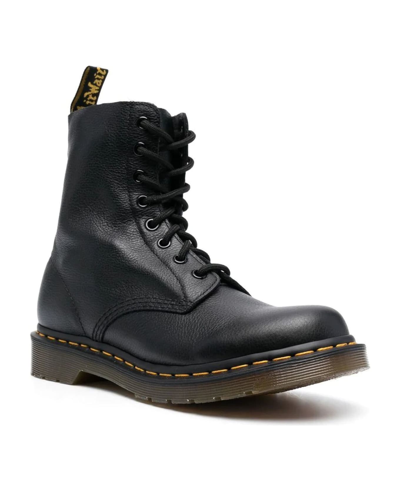 Dr. Martens 1460 Pascal Virginia Leather Lace Up Boots - Nero