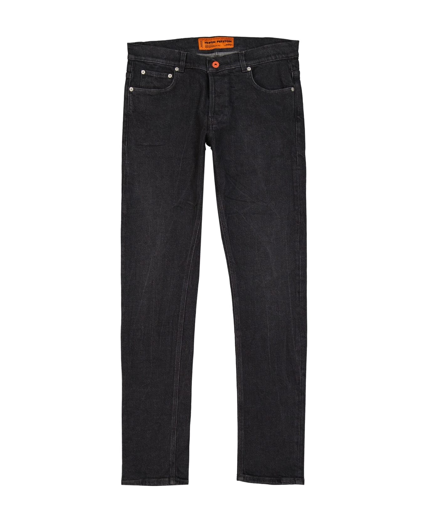 HERON PRESTON Cotton Denim Slim Jeans - Black