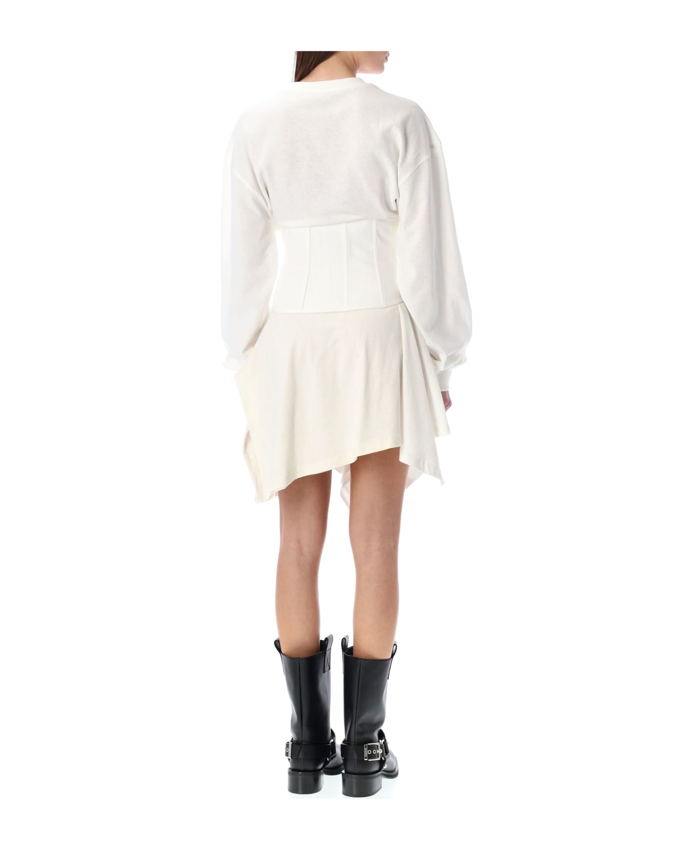 Acne Studios Fleece Mini Dress - WHITE