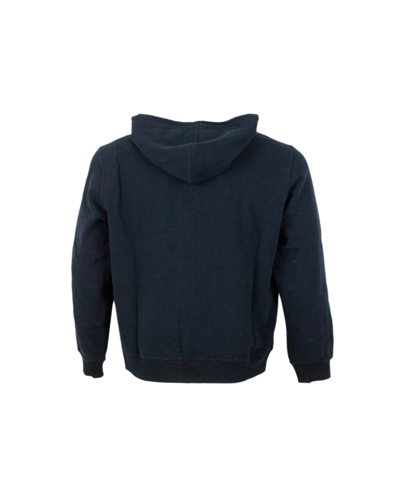 Brunello Cucinelli Hooded Sweatshirt With Drawstring And Zip Closure - Black