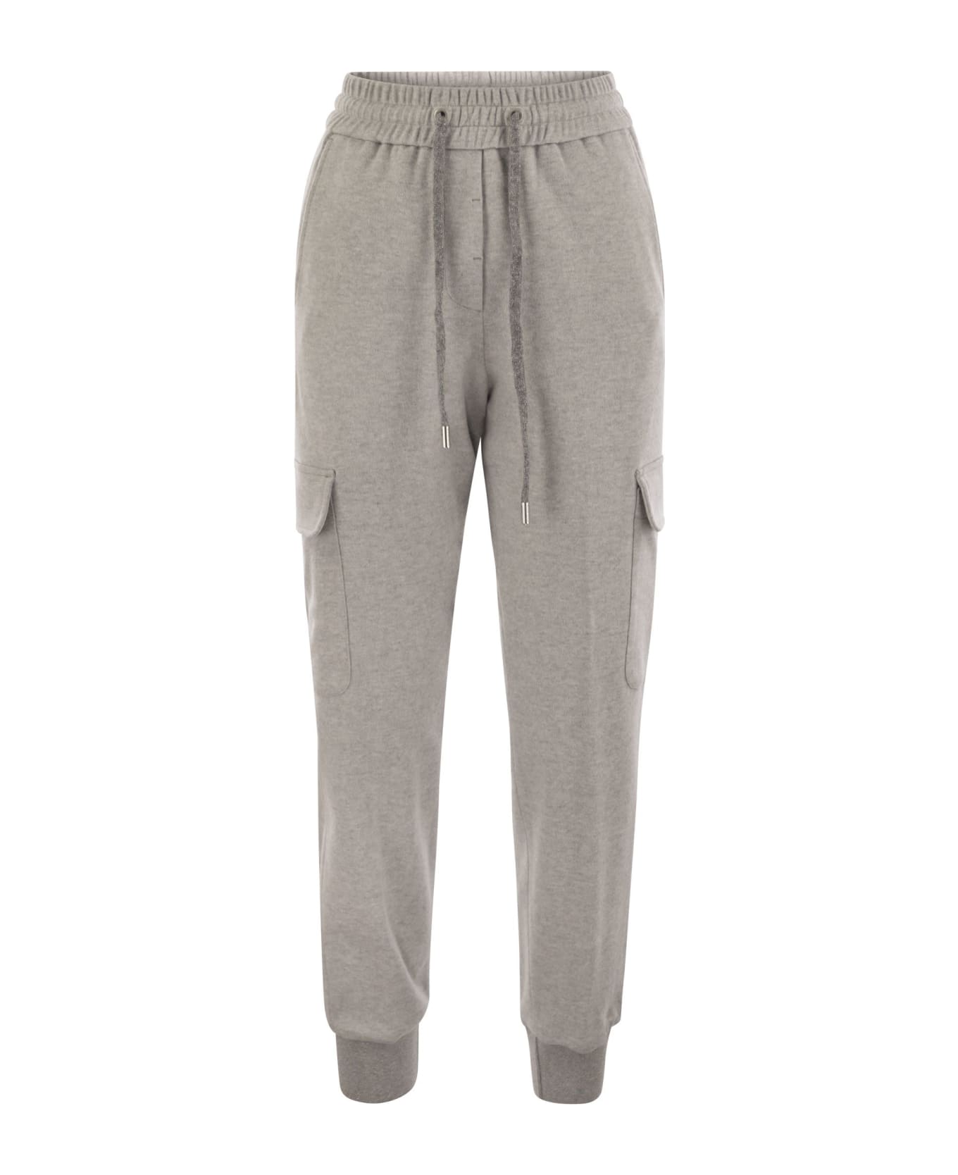 Peserico Cotton And Virgin Wool Trousers - Light Grey