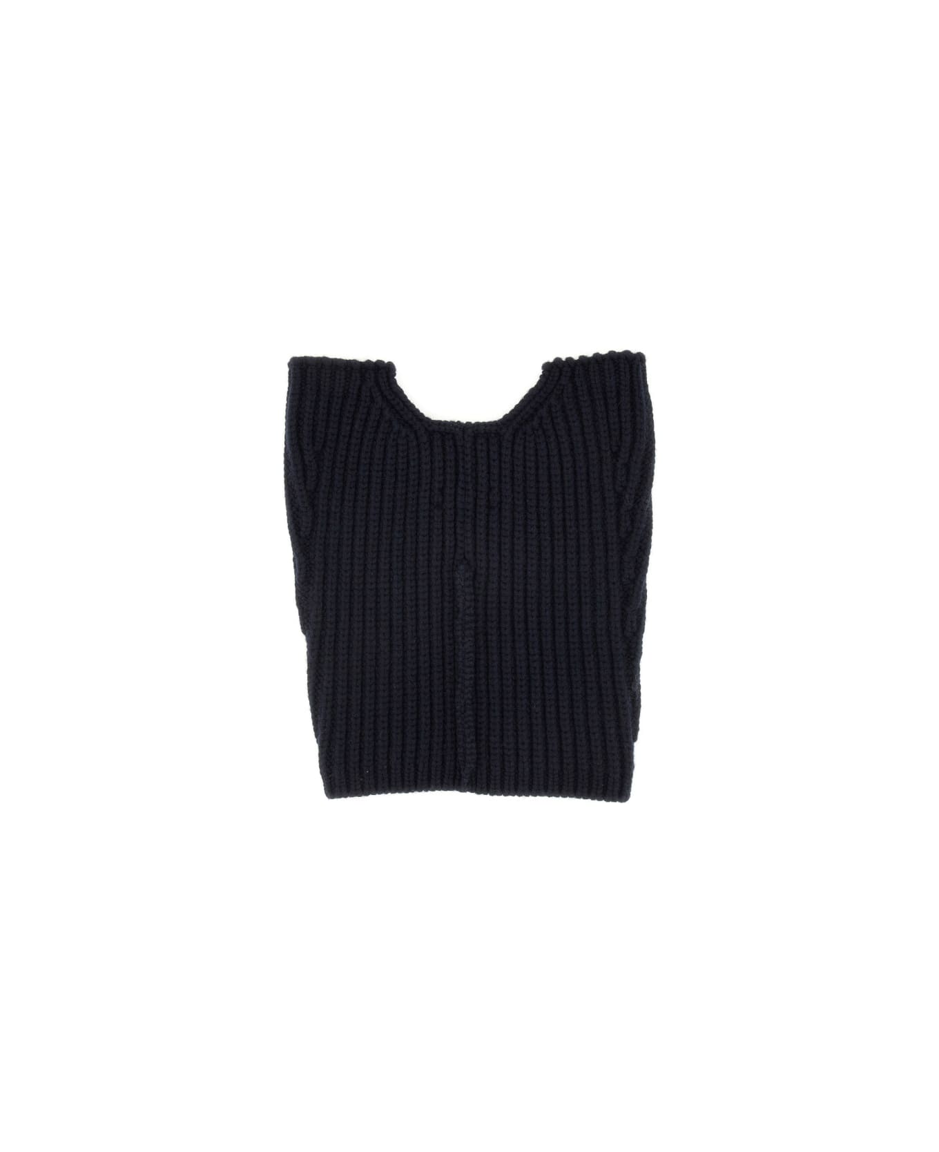 Dries Van Noten Wool Neck Warmer With Zipper - BLACK