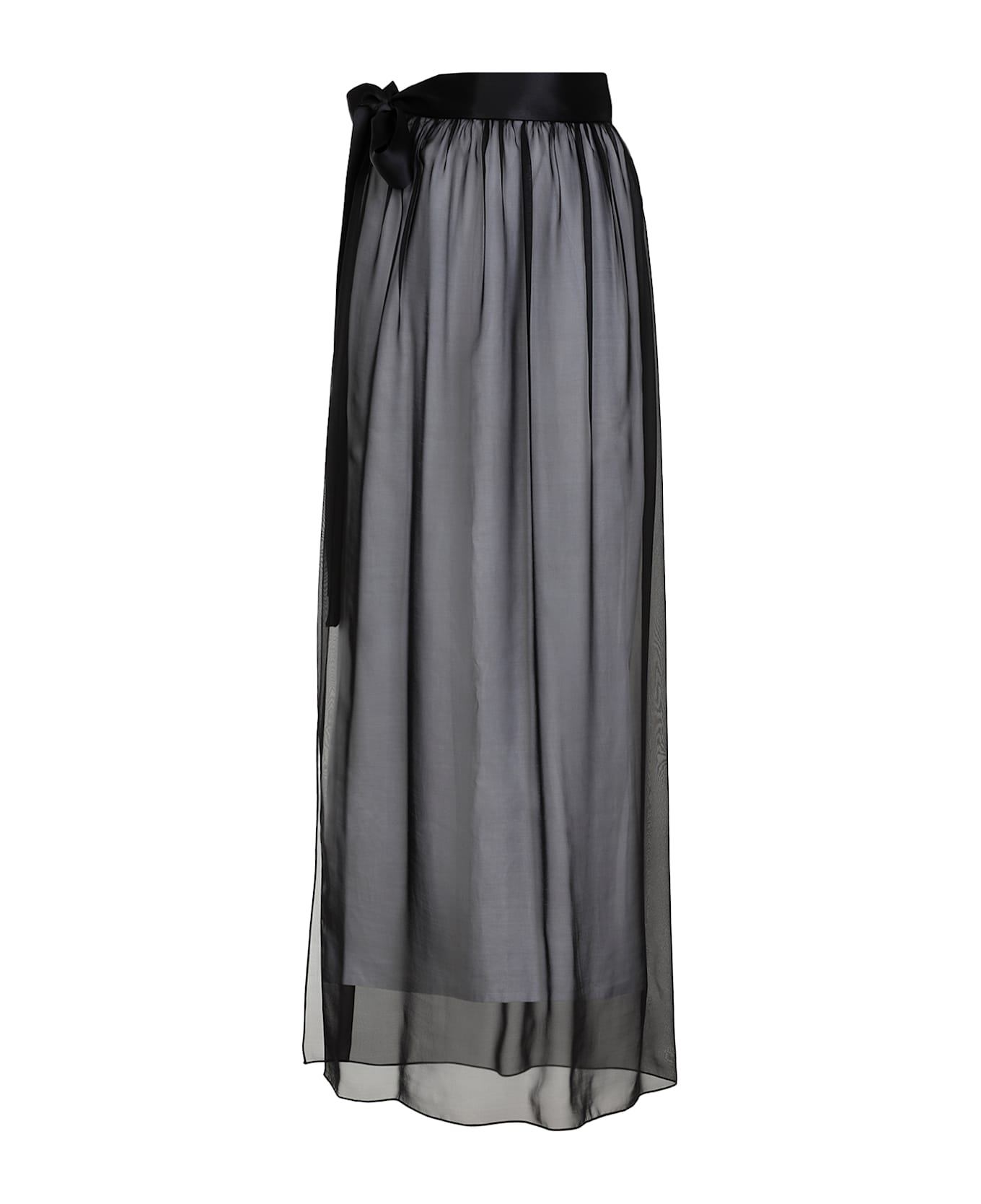 Dolce & Gabbana Silk Long Skirt - Nero