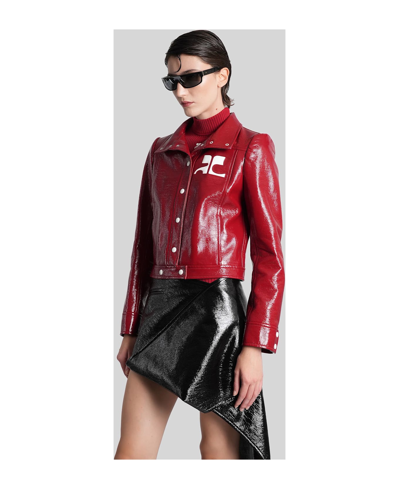 Courrèges Casual Jacket In Red Cotton - red