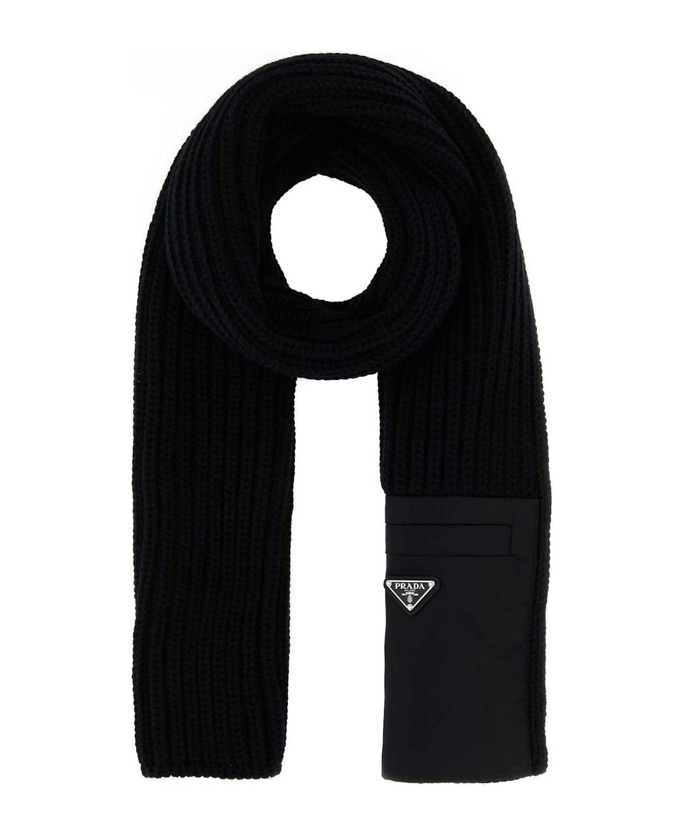 Prada Black Wool Scarf - NERO
