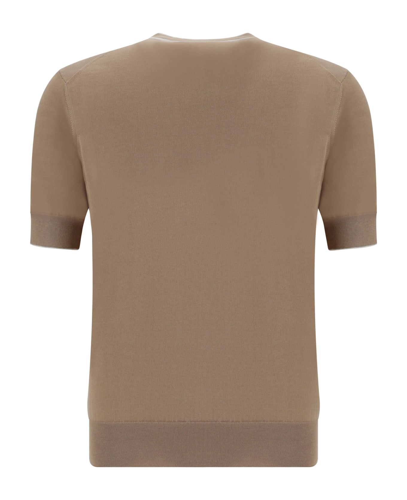 Brunello Cucinelli Cotton Knit T-shirt - Beige