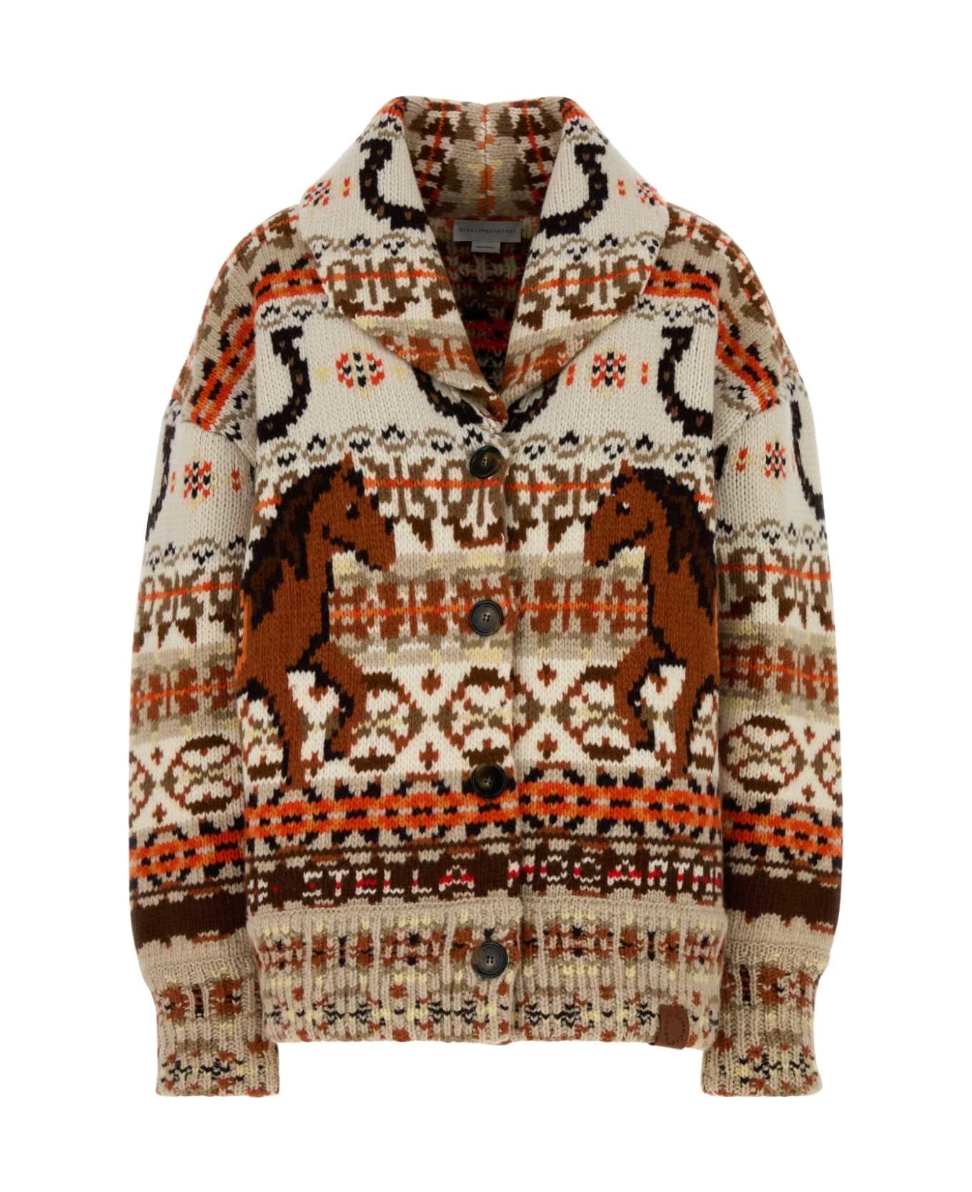 Stella McCartney Embroidered Wool Fair Isle Oversize Cardigan - MULTICOLOR 1